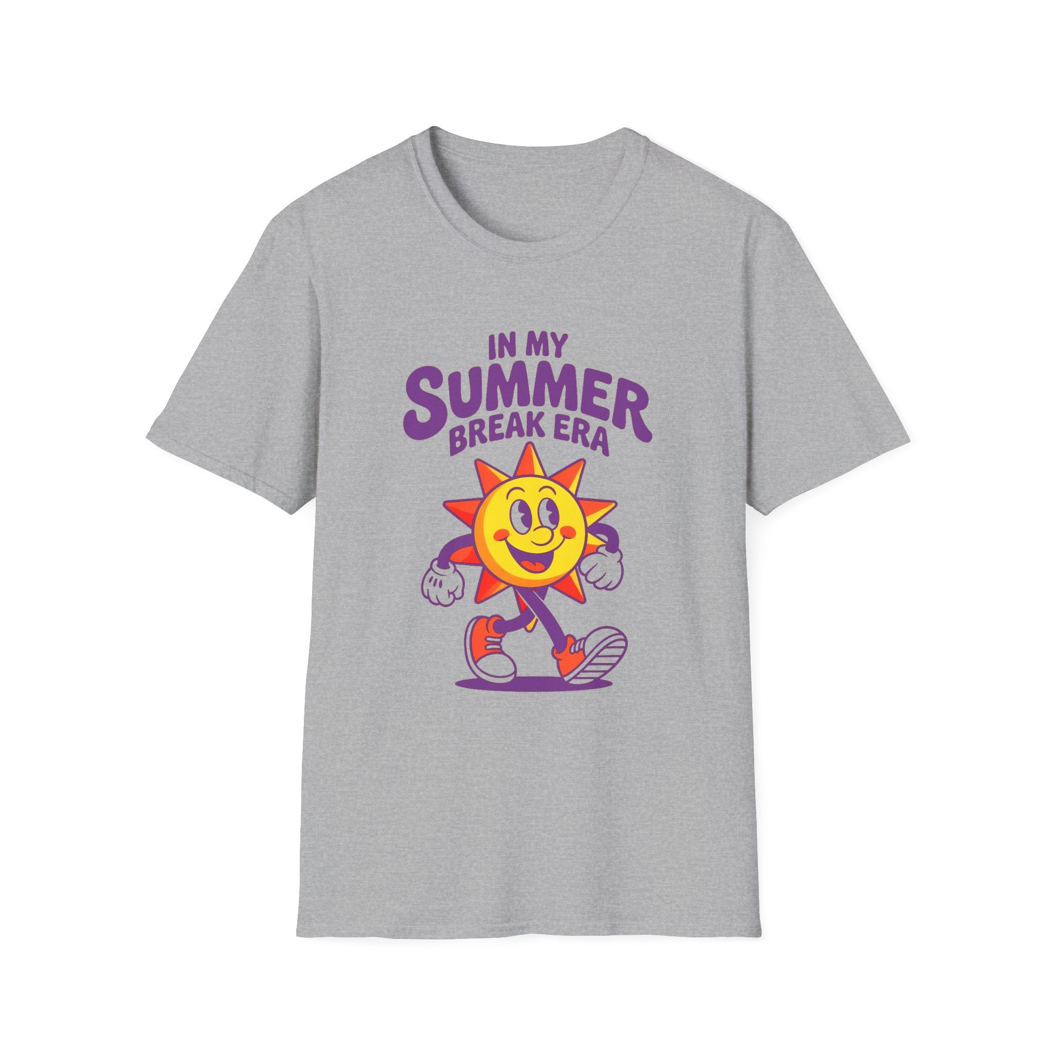 Summer Break Era T‑Shirt – Retro Smiling Sun Graphic