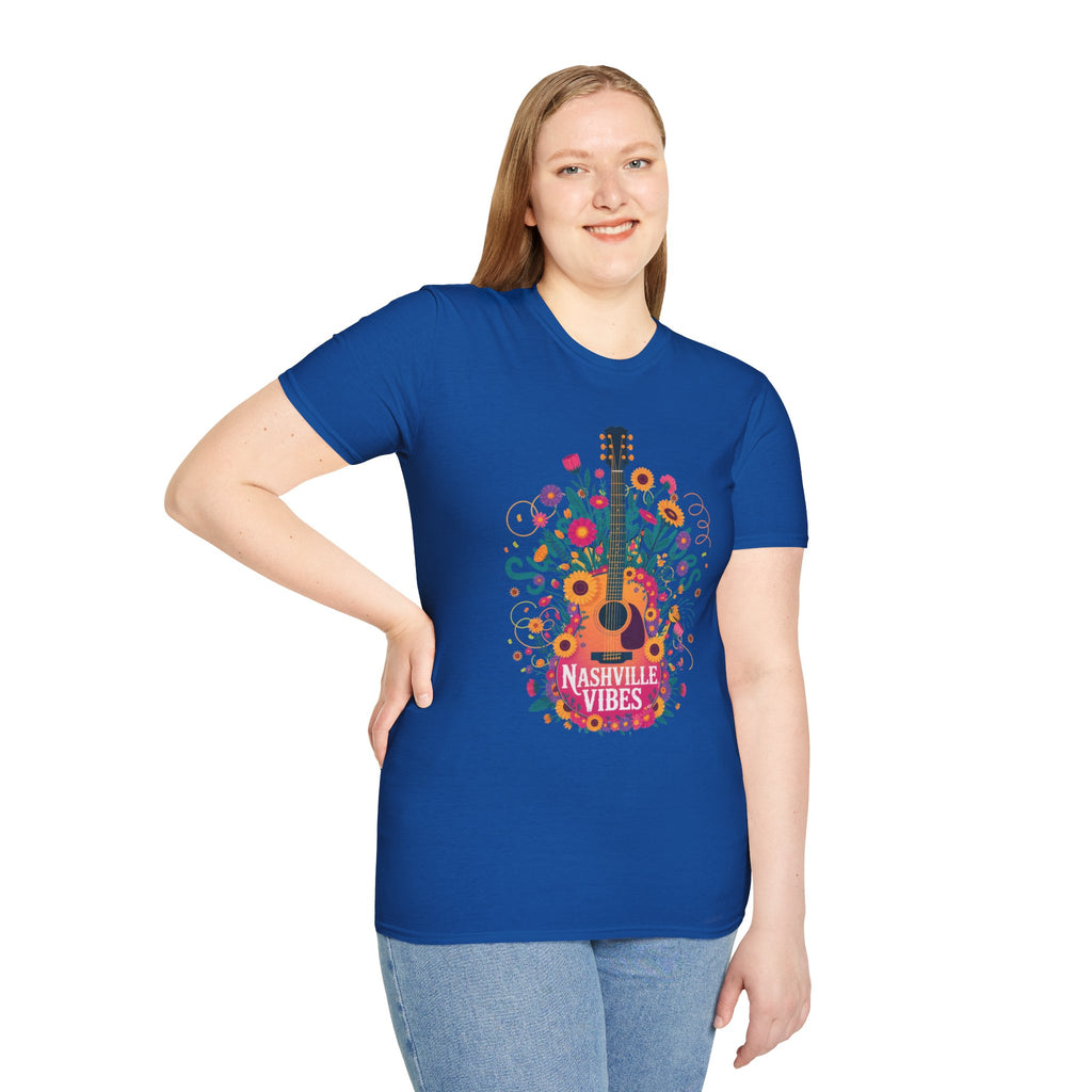 Nashville Vibes Guitar T-Shirt – Floral Music Festival Tee