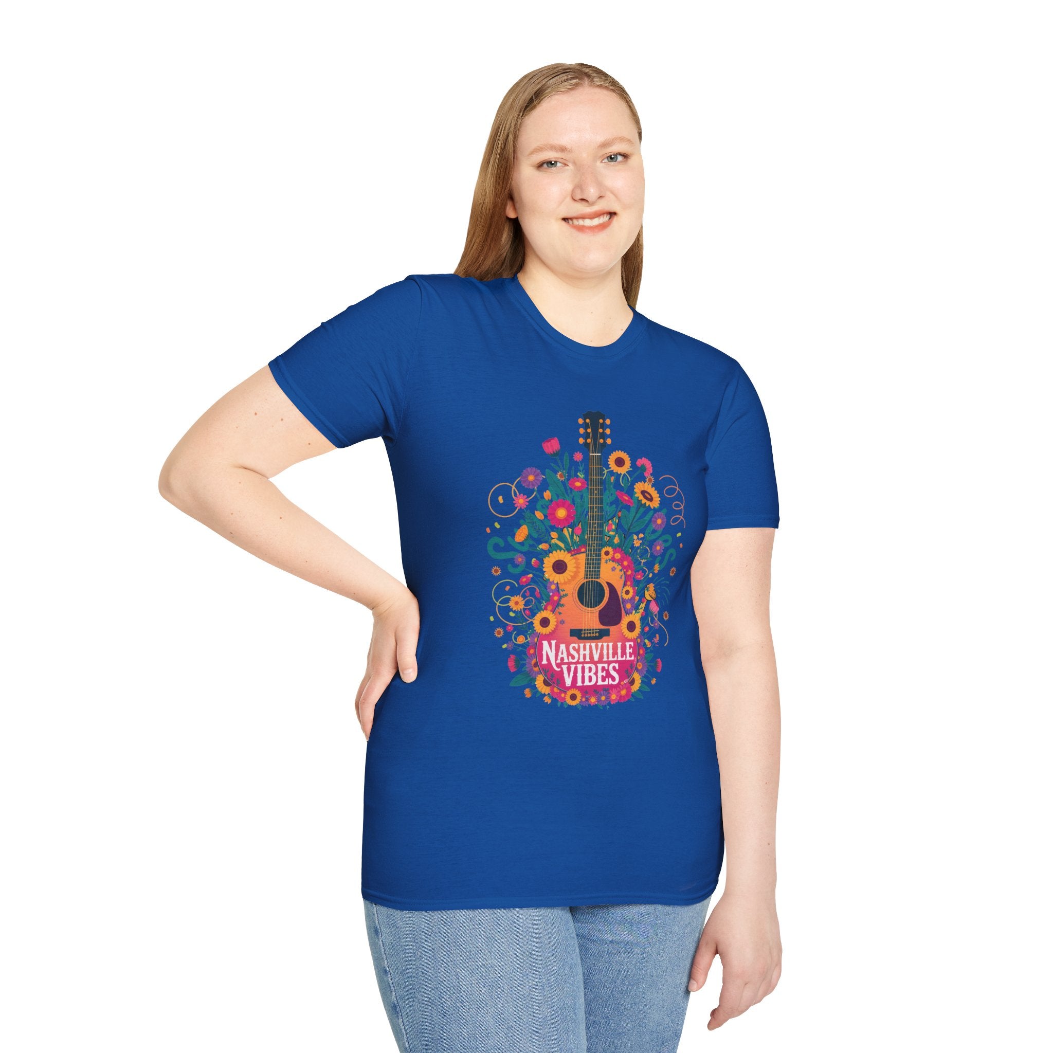 Nashville Vibes Guitar T-Shirt – Floral Music Festival Tee