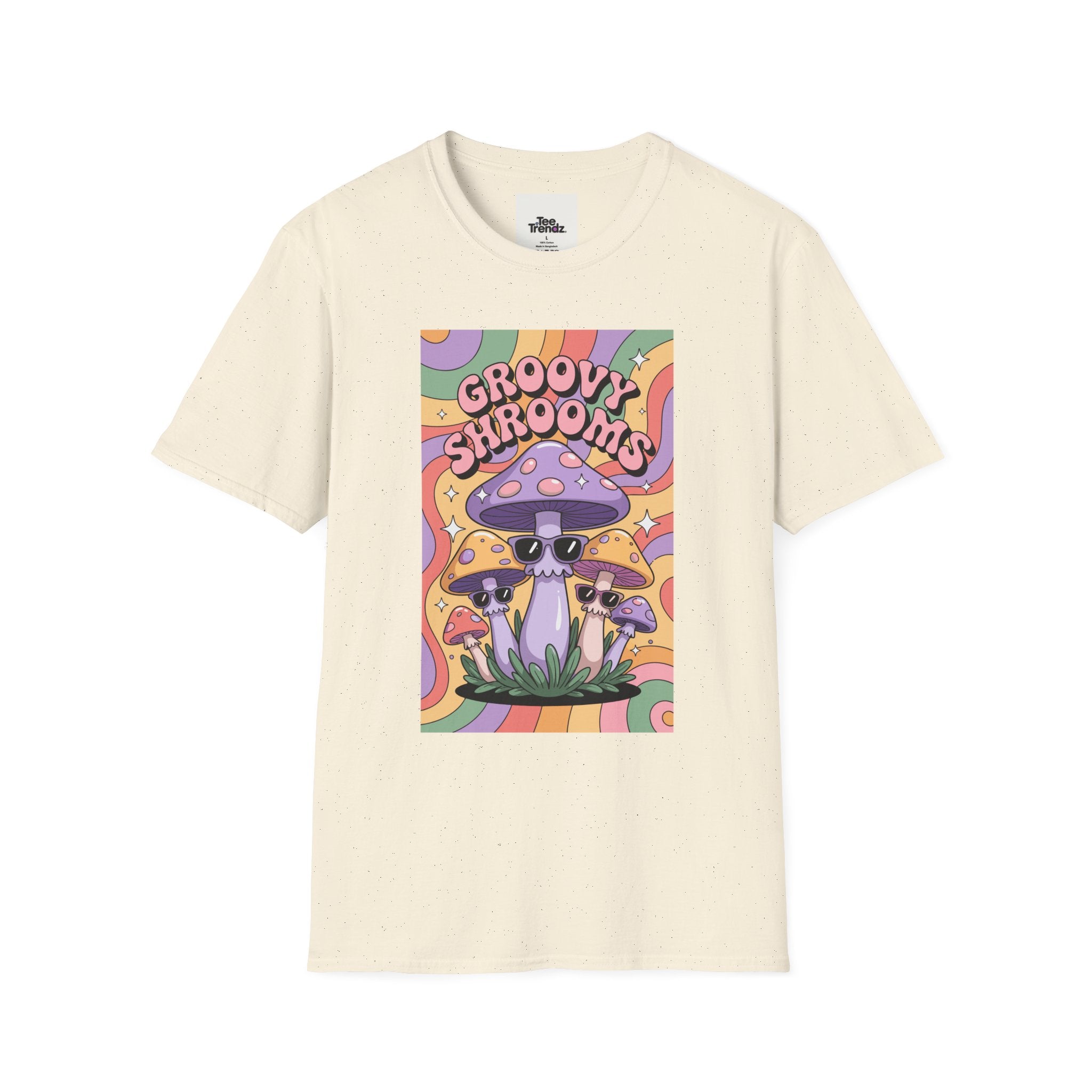 Groovy Shrooms T-Shirt – Retro Psychedelic Mushroom Tee