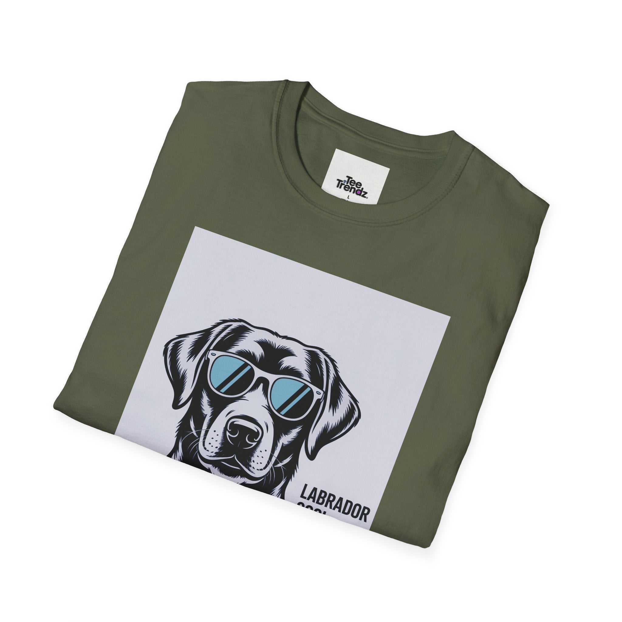 Labrador Cool T-Shirt — Black Lab with Sunglasses Graphic