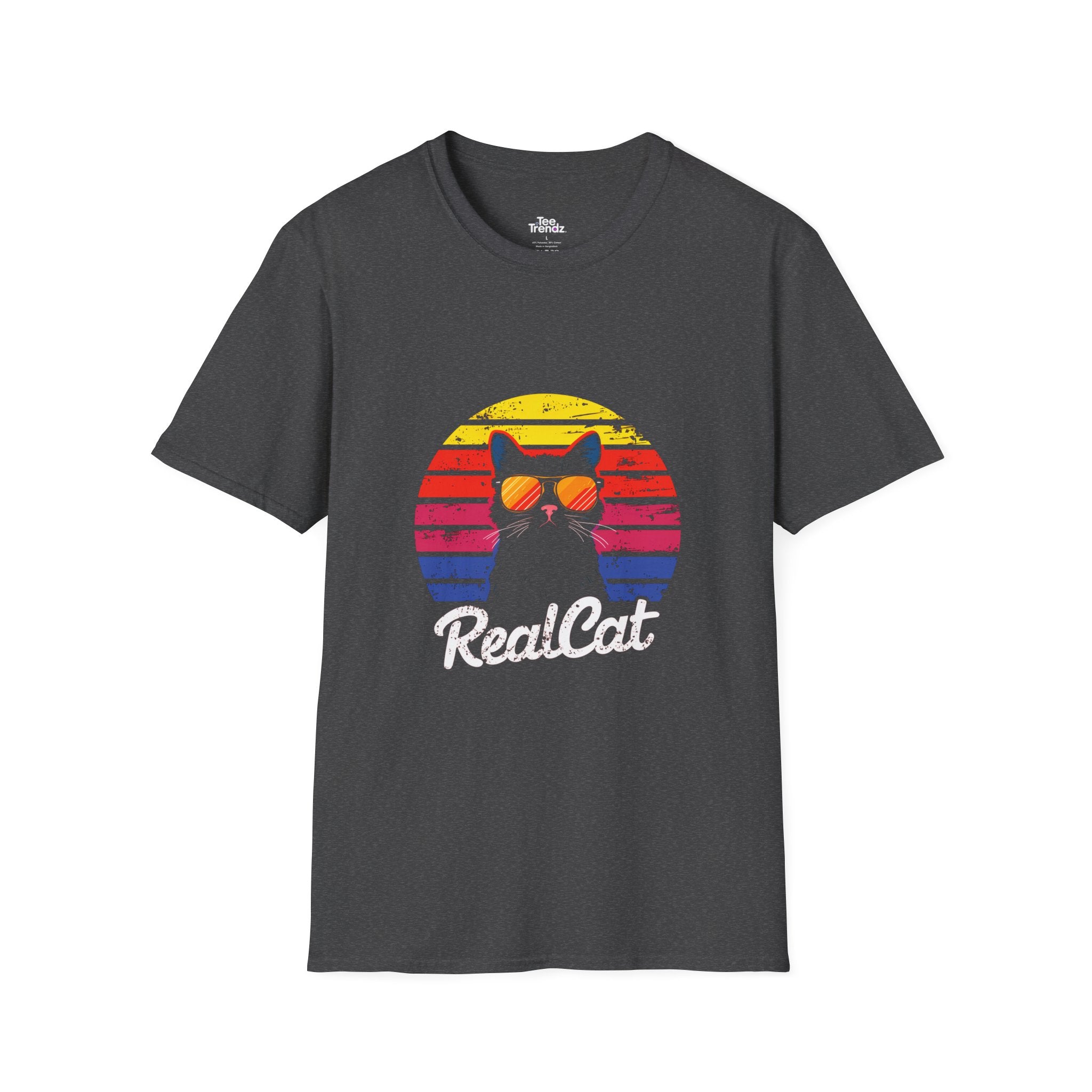 RealCat Retro Cat T-Shirt — Cool Cat Sunglasses Vintage Sunset Tee