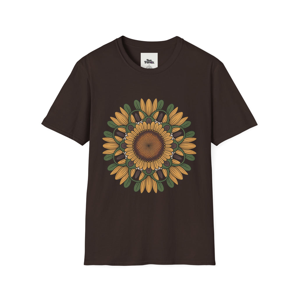 Sunflower Mandala T-Shirt — Retro Floral Graphic Tee