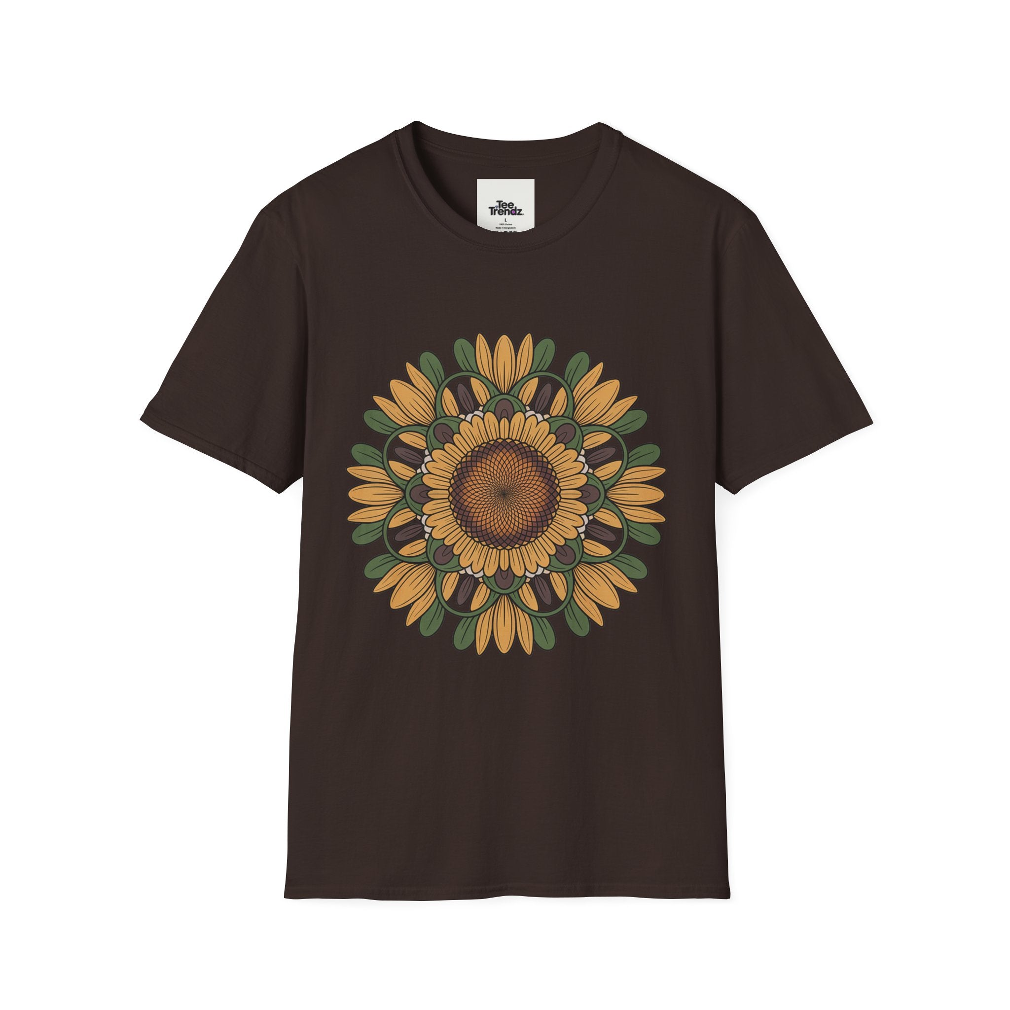 Sunflower Mandala T-Shirt — Retro Floral Graphic Tee