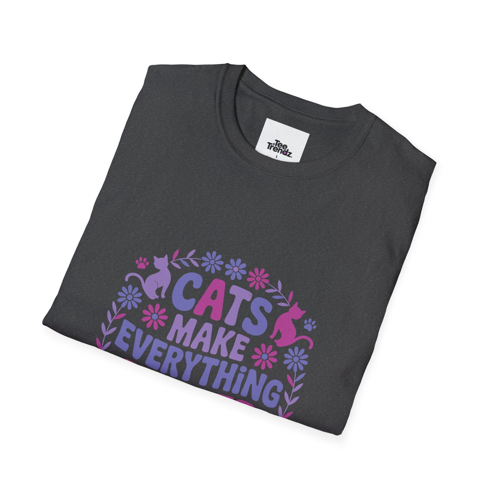 Cats Make Everything Better T-Shirt — Cute Purple Cat Lover Tee