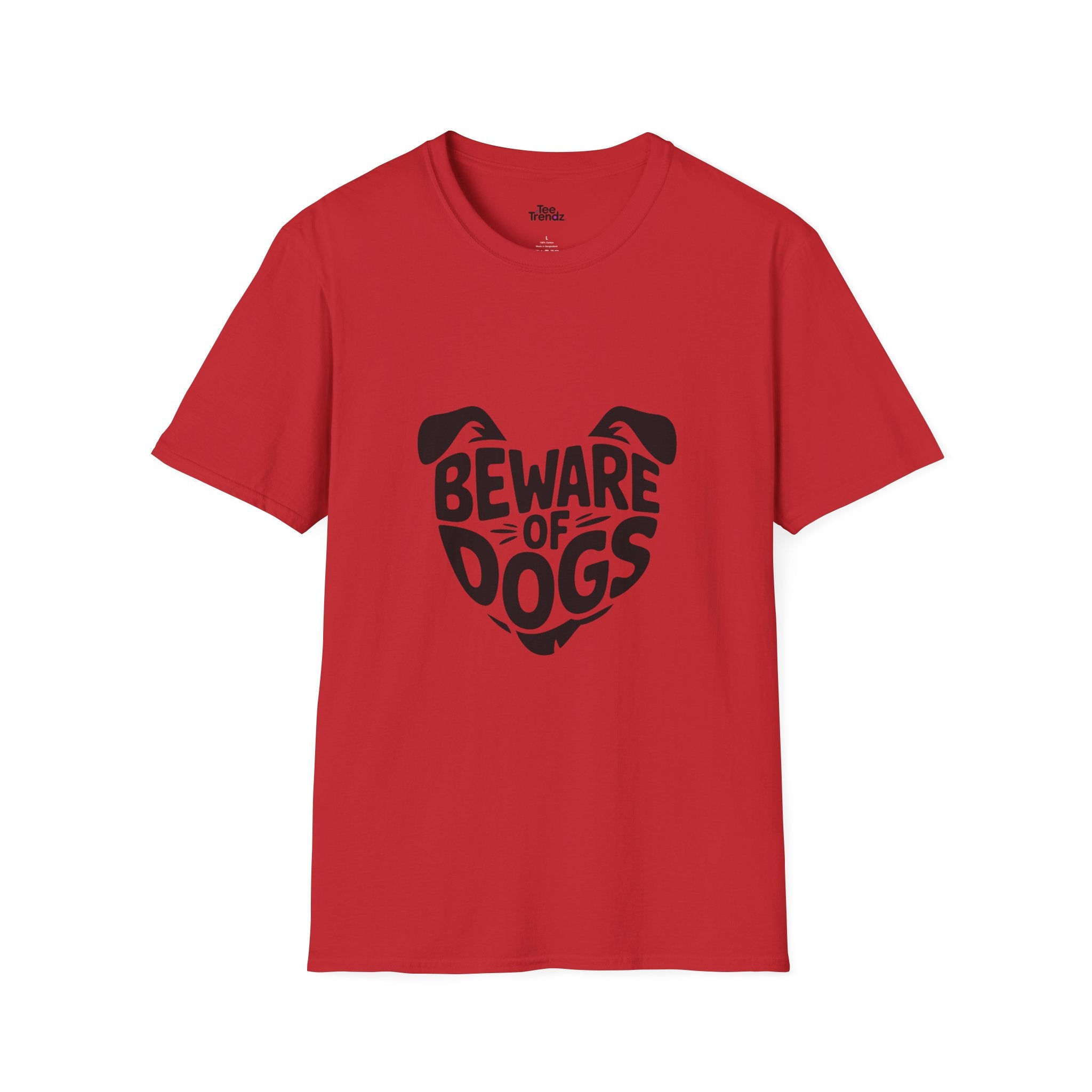Beware of Dogs T-Shirt — Cute Dog Face Graphic Tee for Dog Lovers