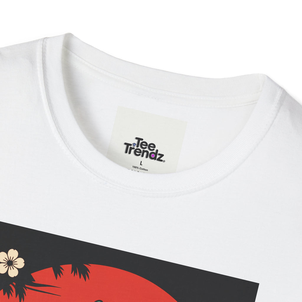 Dinosaur Retro Sunset T-Shirt — Japanese Kanji Dino Graphic