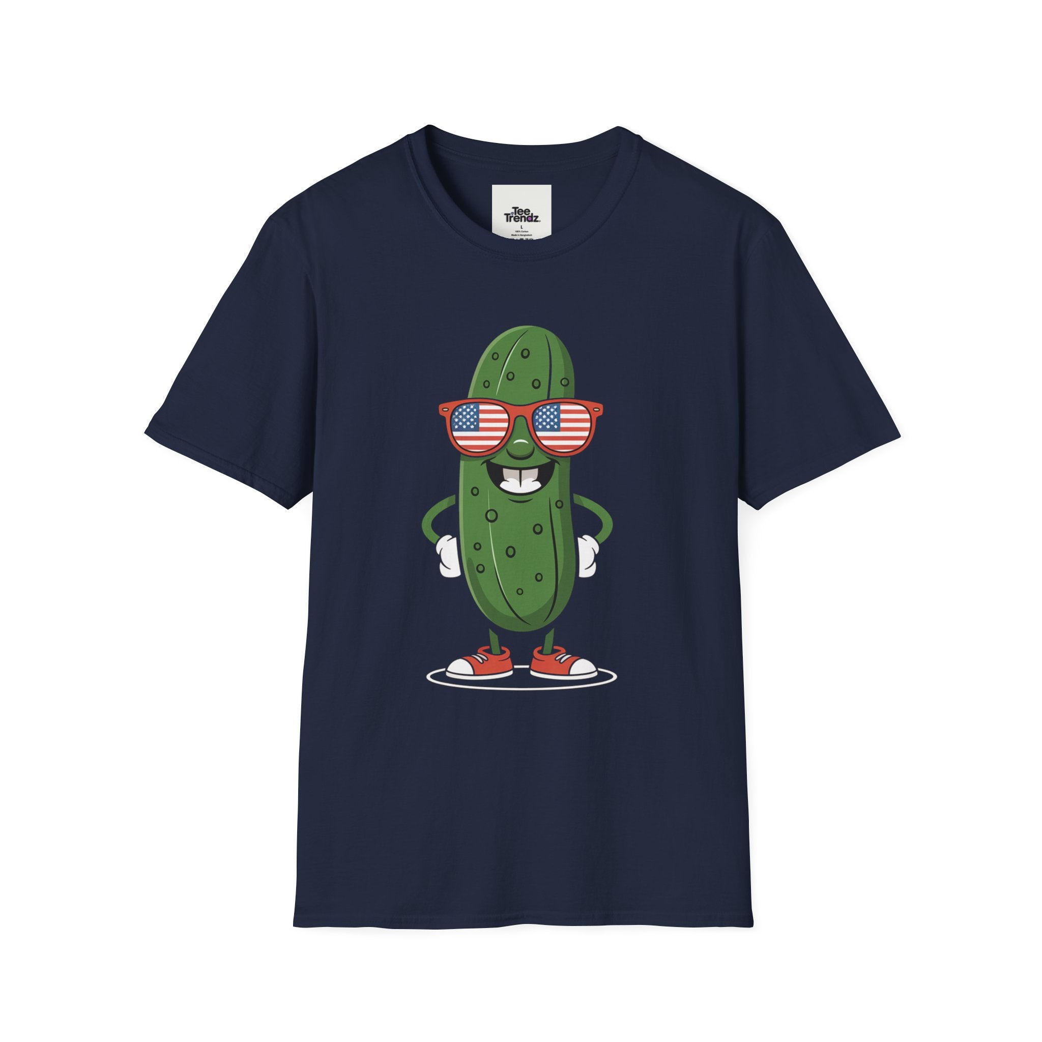 Patriotic Pickle T-Shirt — Cool Pickle with USA Sunglasses