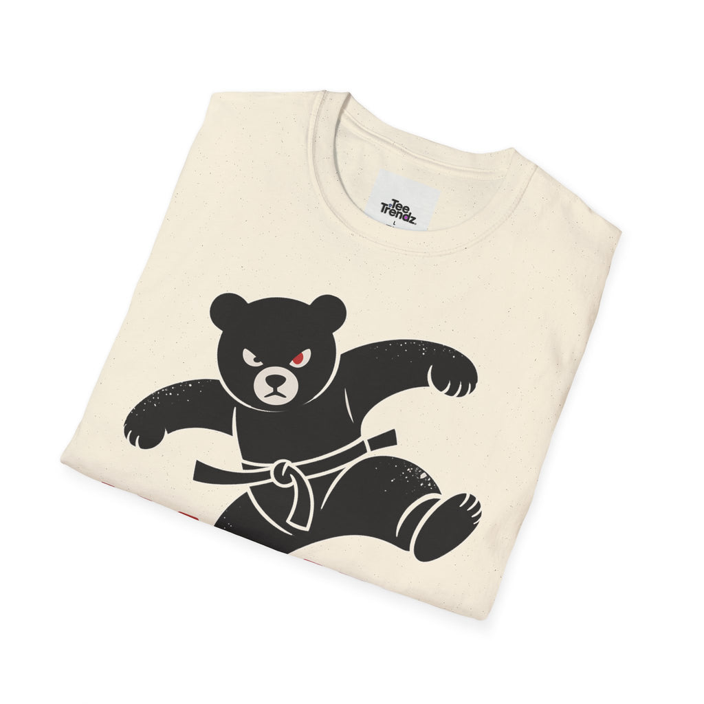 Karate Bear T‑Shirt — Martial Arts Bear with ‘KARATE’ and Japanese Text