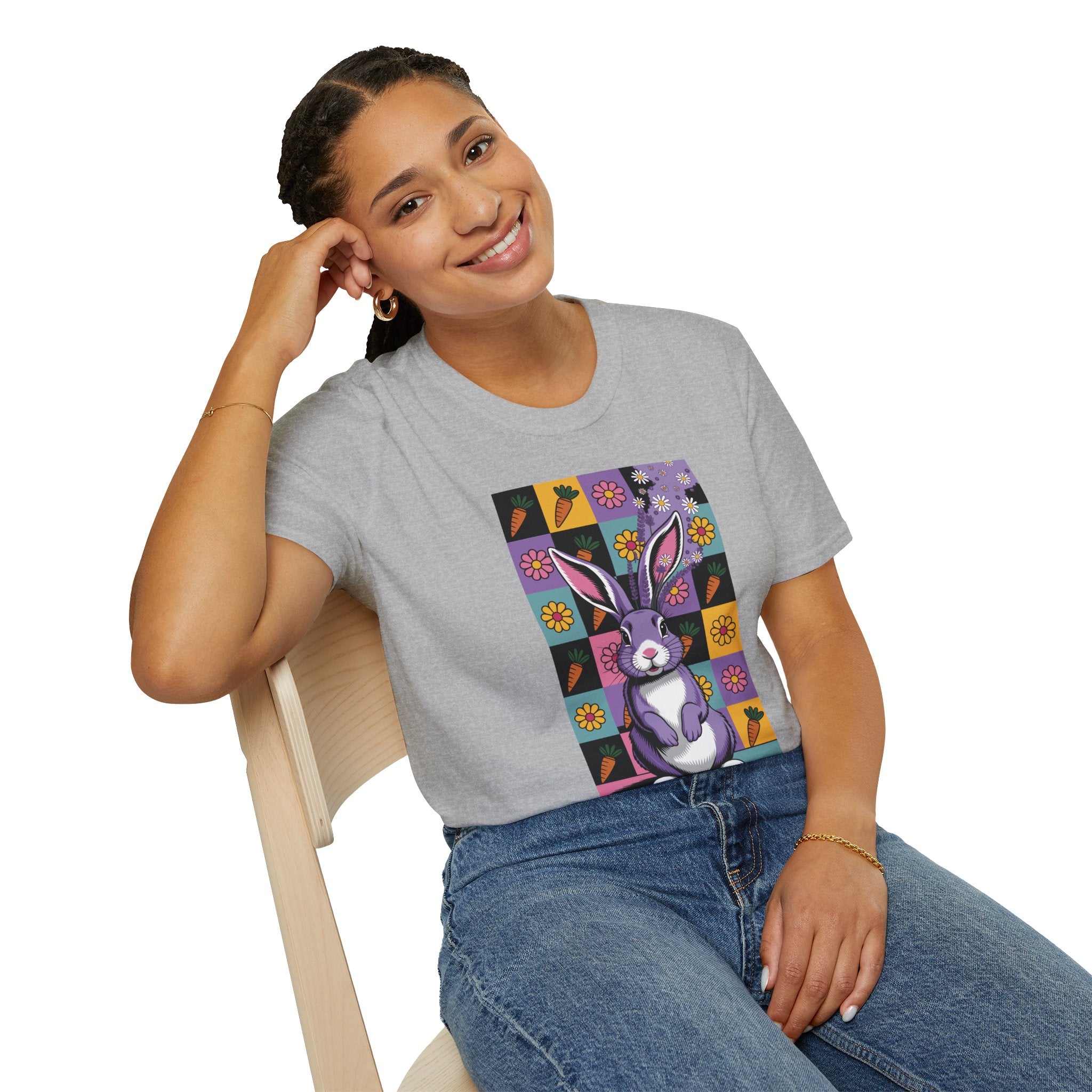 Easter Purple Bunny Art T-Shirt