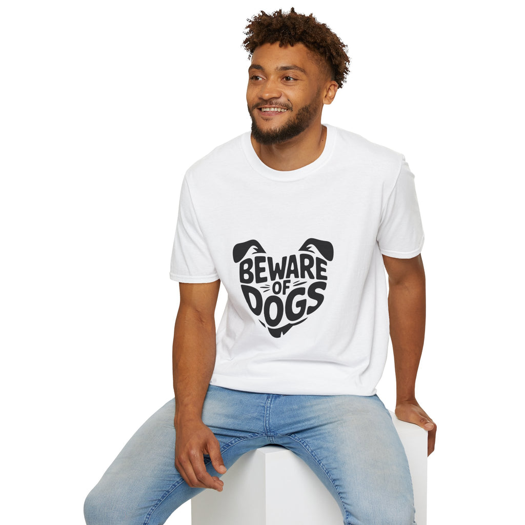 Beware of Dogs T-Shirt — Cute Dog Face Graphic Tee for Dog Lovers