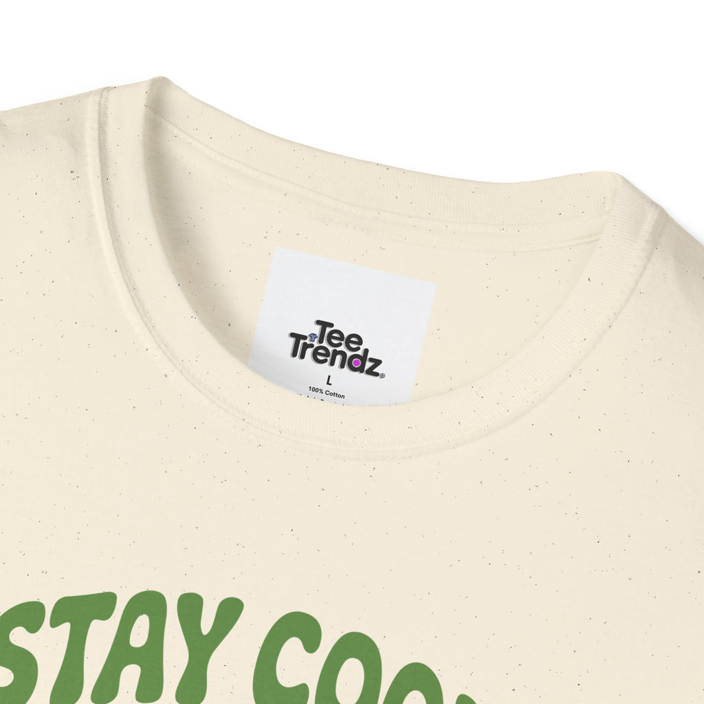 Stay Cool and Healing Graphic T-Shirt — Cute Green Bunny Peace Tee