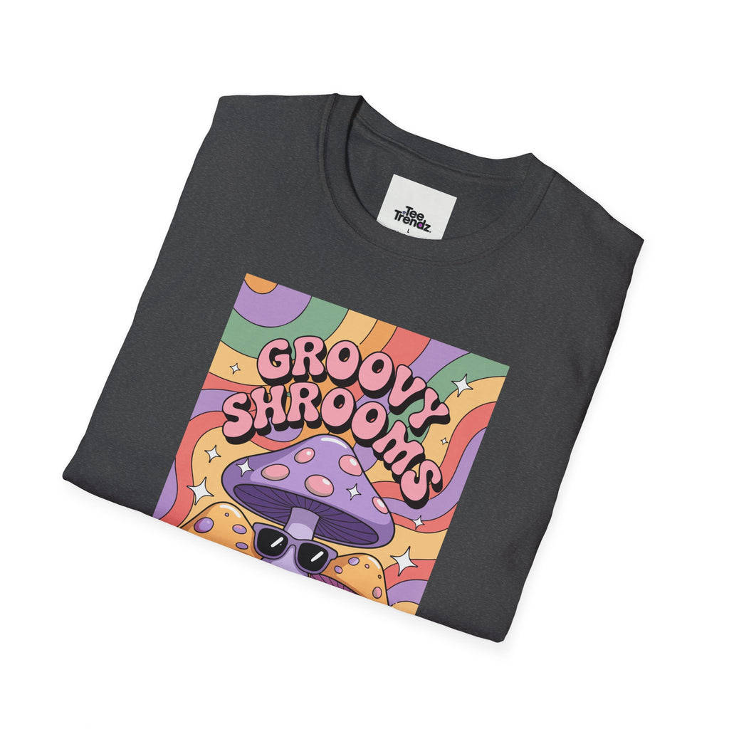 Groovy Shrooms T-Shirt – Retro Psychedelic Mushroom Tee