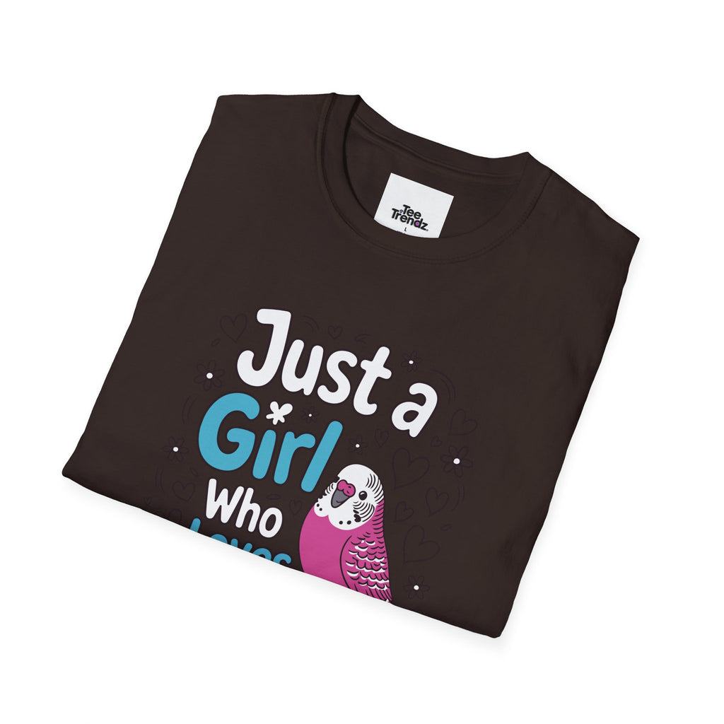Just a Girl Who Loves Budgies T-Shirt – Cute Budgie Parakeet Tee for Bird Lovers