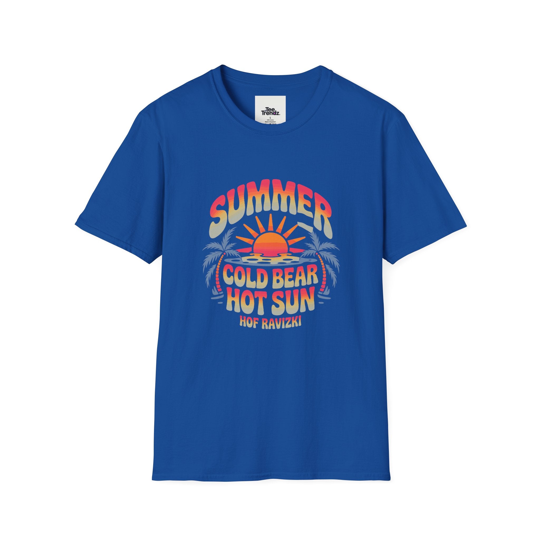 Summer Graphic T-Shirt — "Cold Bear Hot Sun" Retro Beach Tee