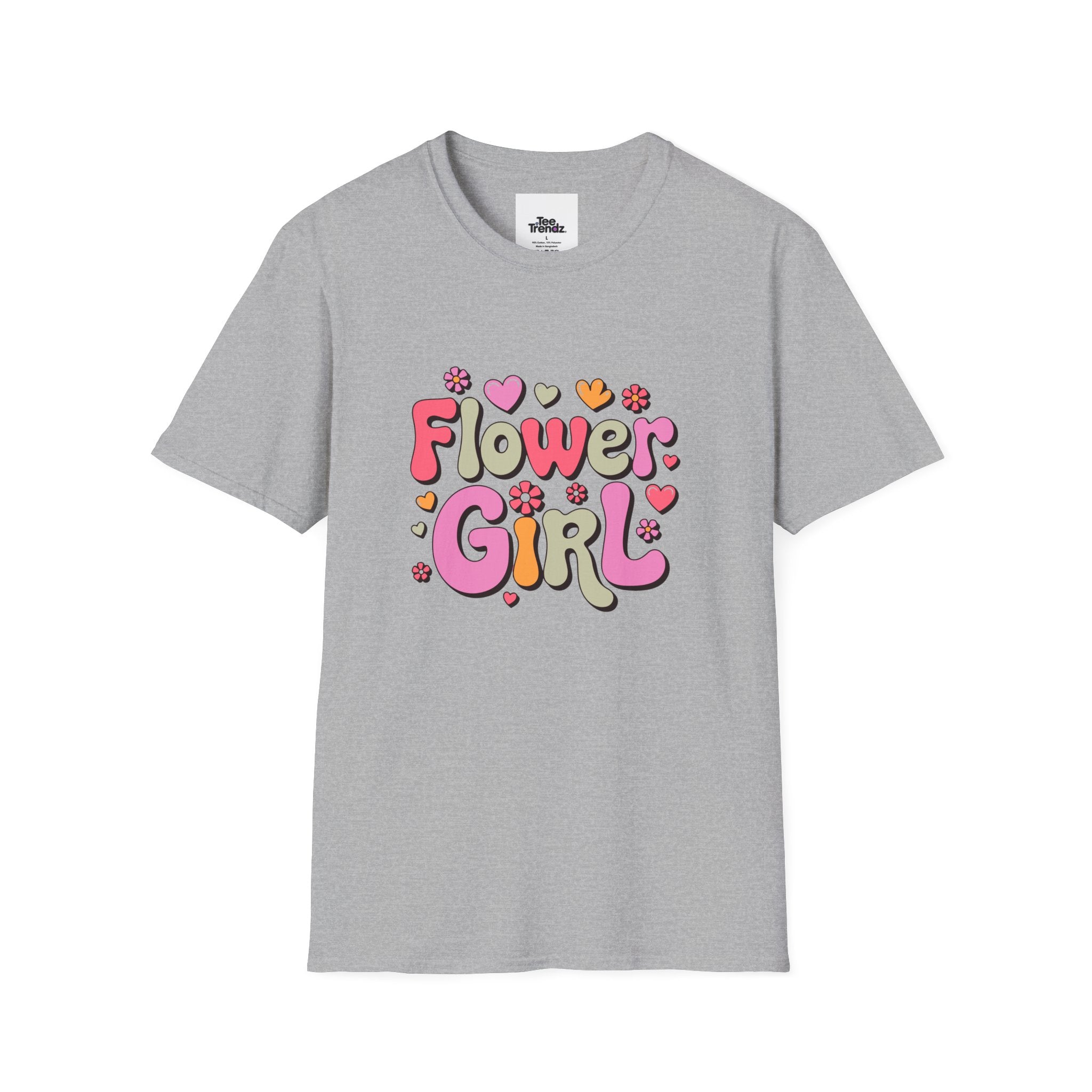Flower Girl T-Shirt — Cute Retro Floral Wedding Tee for Kids