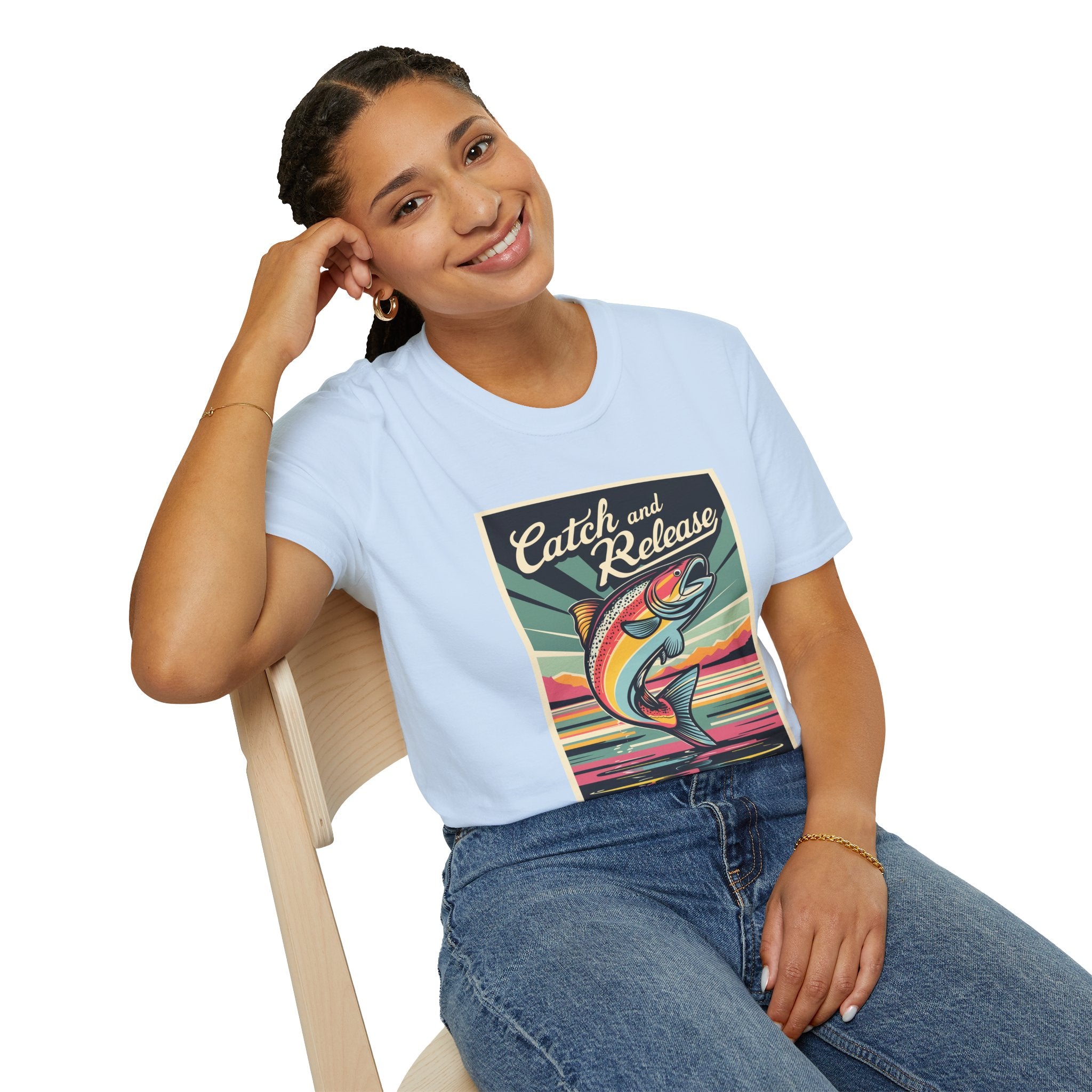 Catch and Release Fishing T-Shirt — Retro Trout Angler Tee