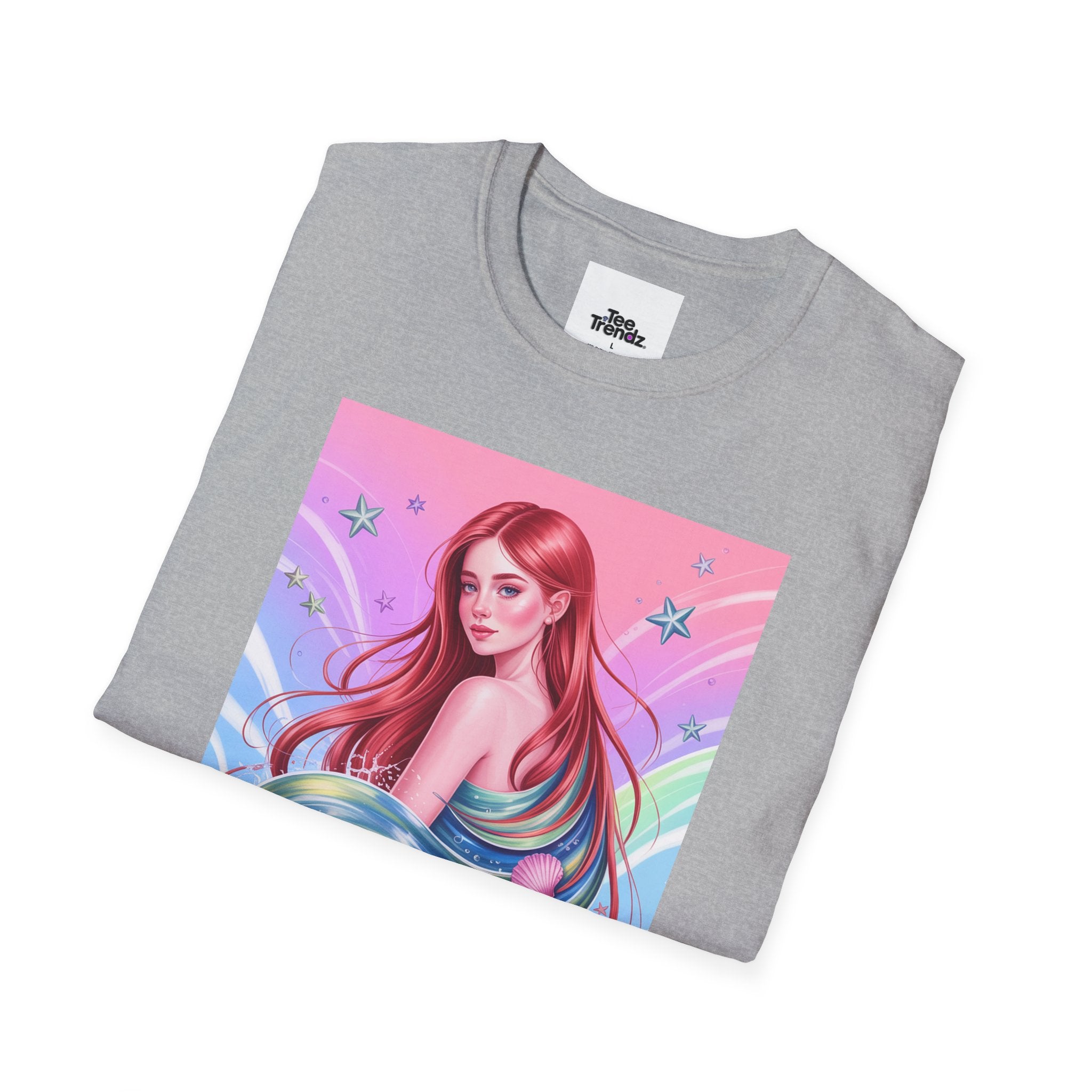 Mermaid Fantasy T-Shirt — Pastel Cosmic Sea Girl Graphic Tee