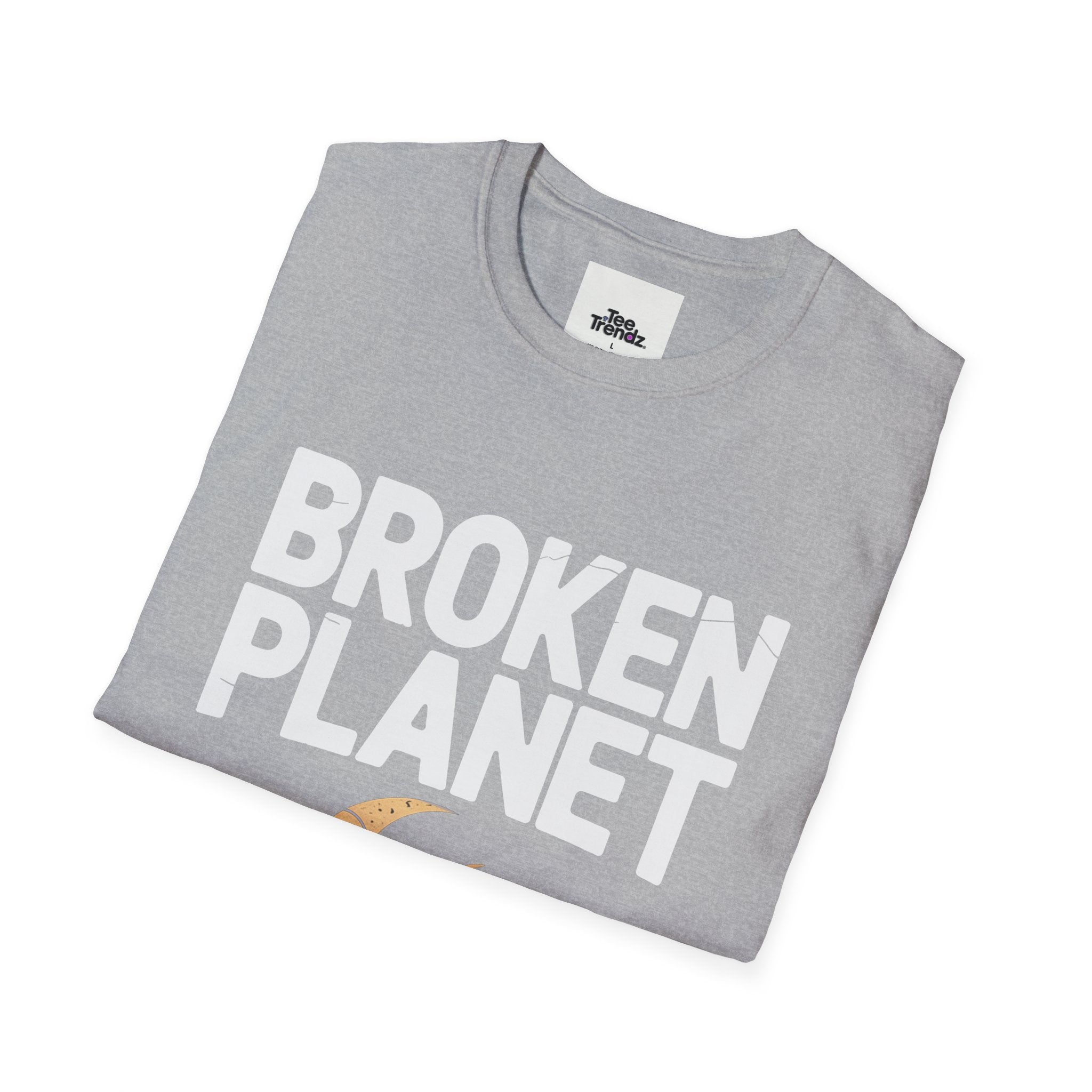 Broken Planet T-Shirt — Tropical Crescent Palm Graphic Tee