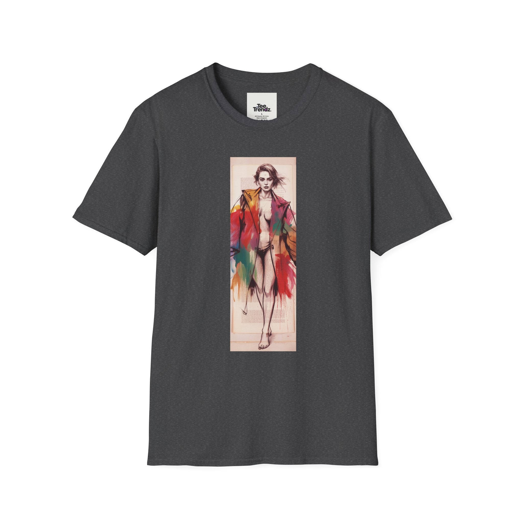 Fashion Illustration Tee — Colorful Watercolor Model Graphic T-Shirt