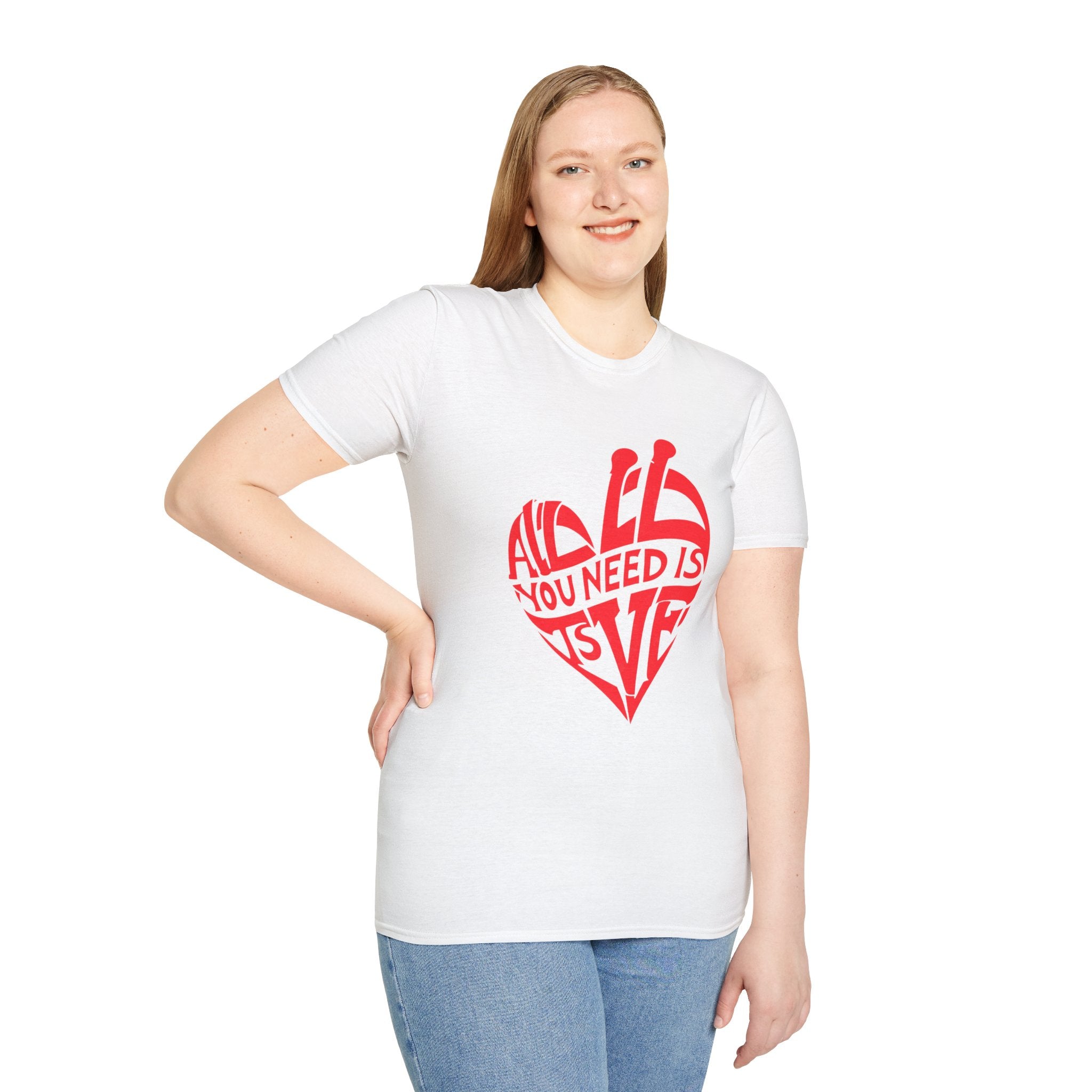 Love Heart T-Shirt — "All You Need Is Love" Retro Graphic