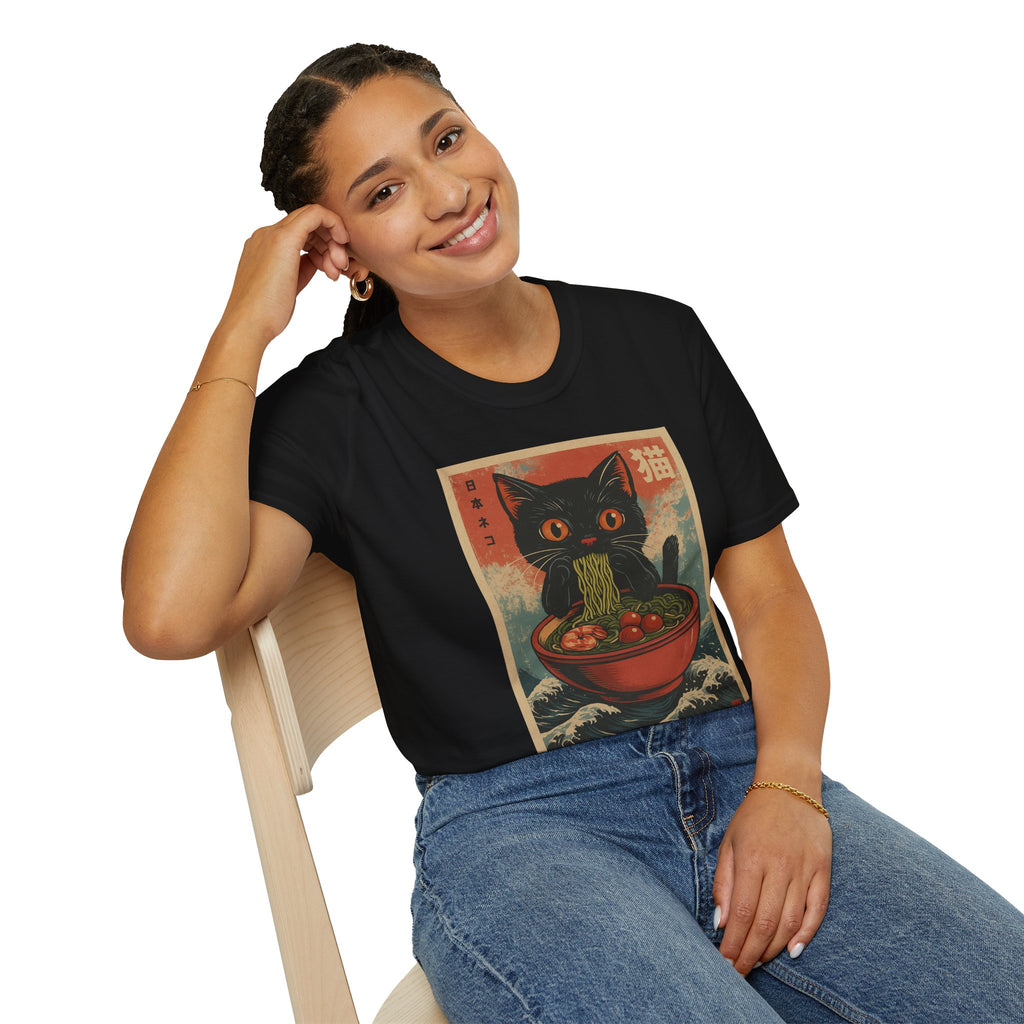 Cat Ramen T-Shirt — Vintage Japanese Neko Bowl Graphic Tee