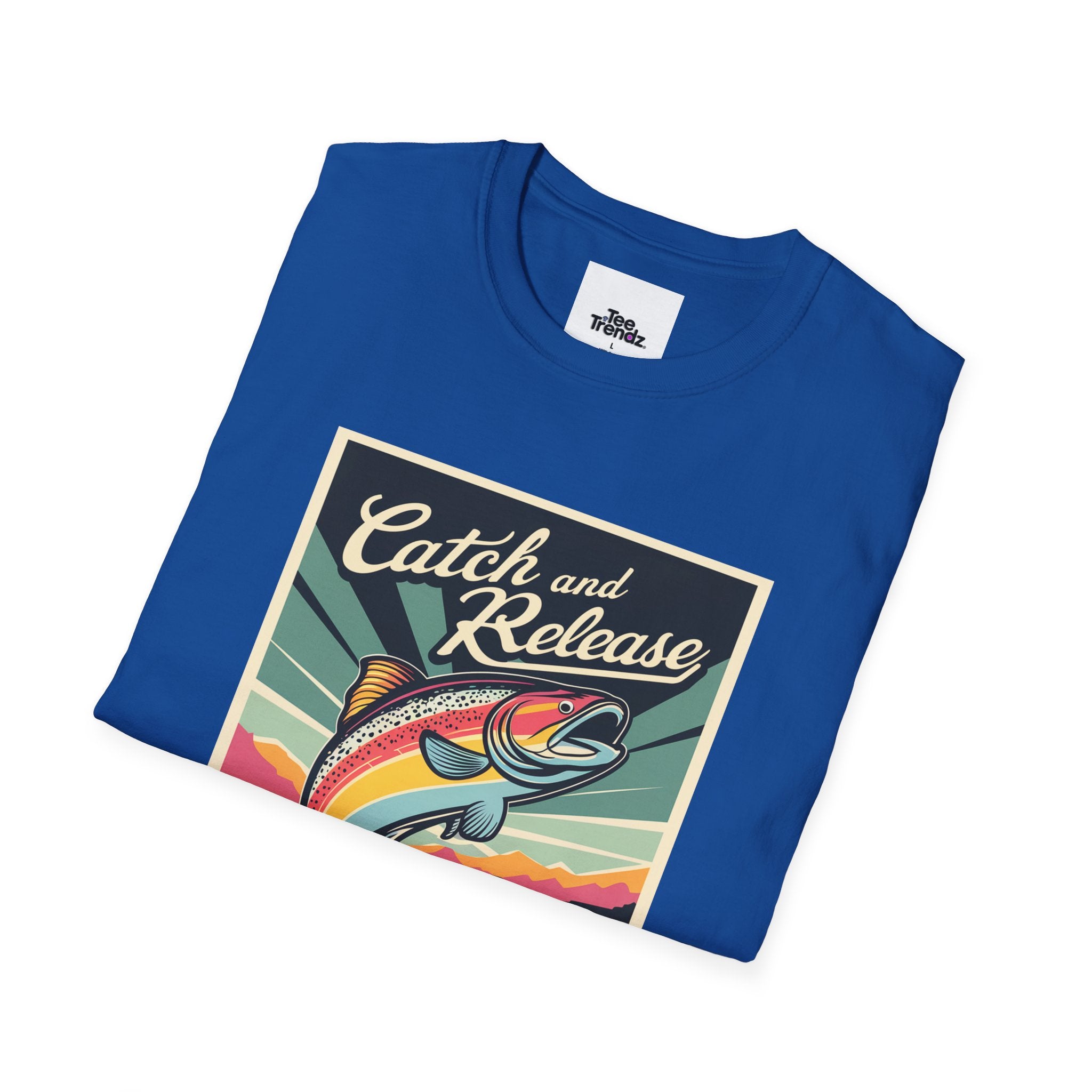 Catch and Release Fishing T-Shirt — Retro Trout Angler Tee