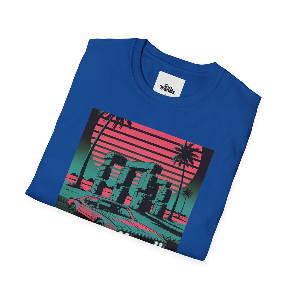 Visit Nebraska Retro T-Shirt — Neon Vintage Roadtrip Poster Design