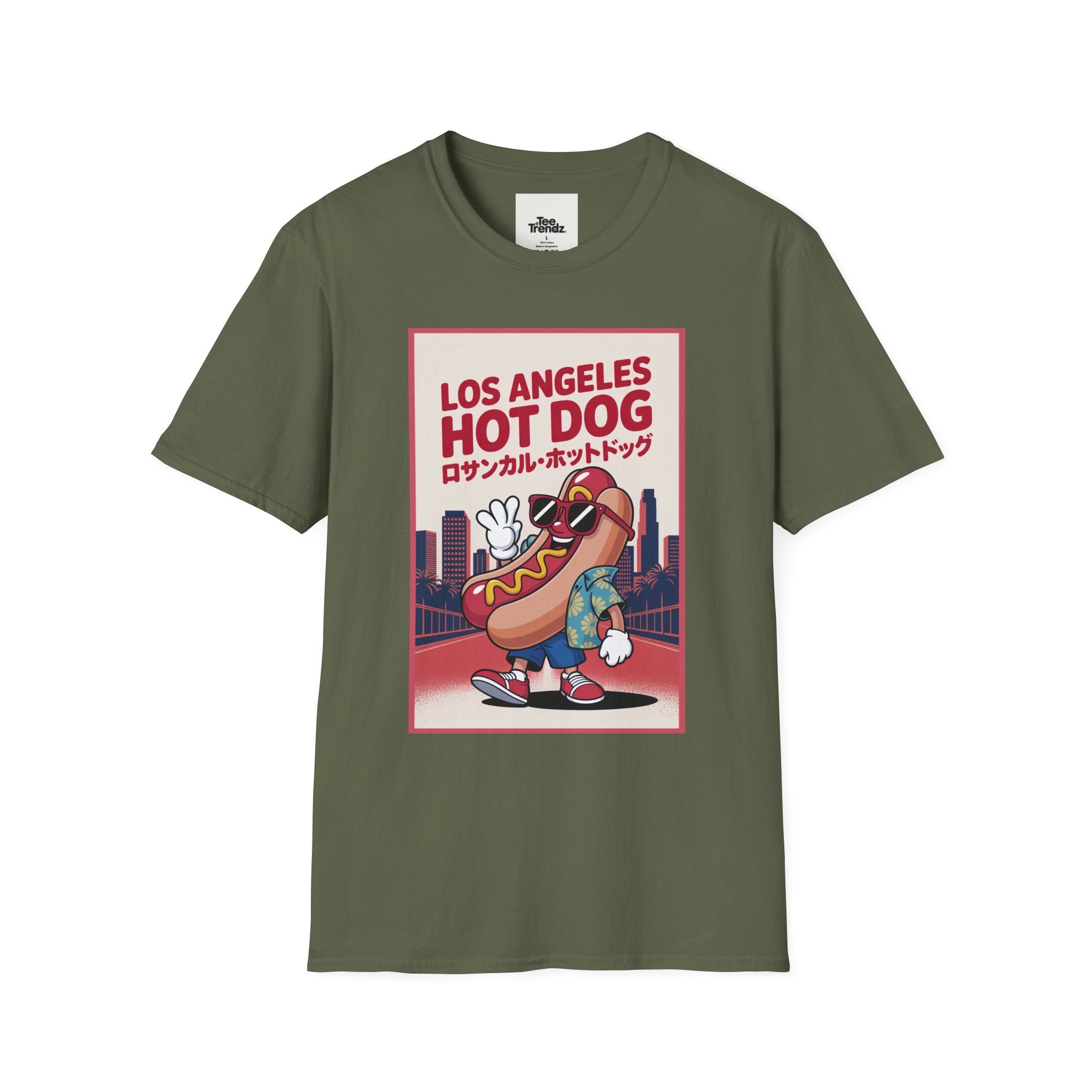 Los Angeles Hot Dog T-Shirt — Cute Cartoon Hotdog Graphic Tee