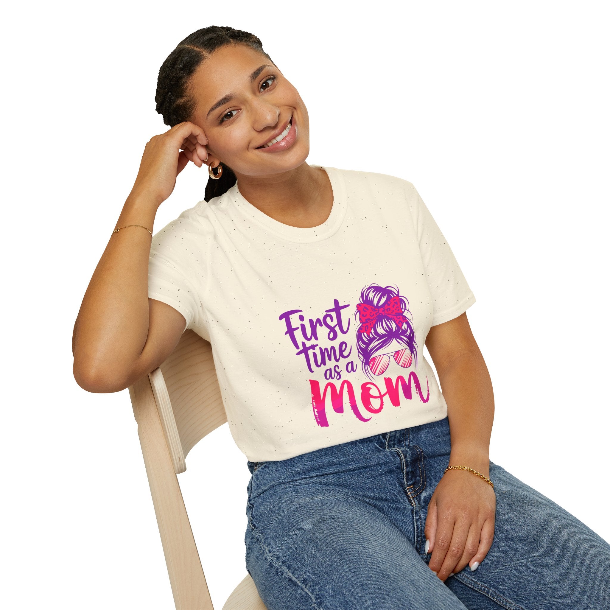 First Time as a Mom T-Shirt — New Mom Gift, Cute Mom Life Tee