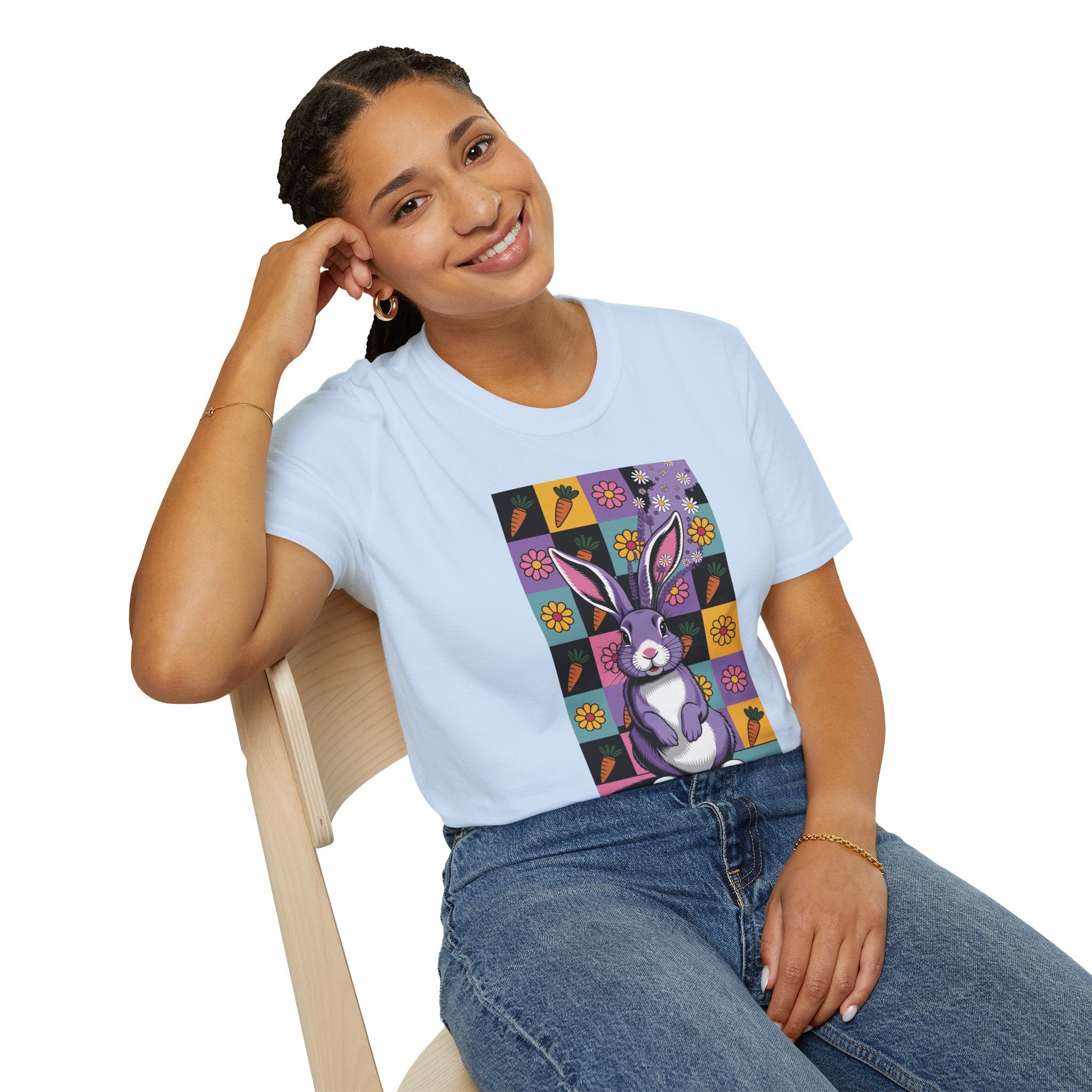 Easter Purple Bunny Art T-Shirt