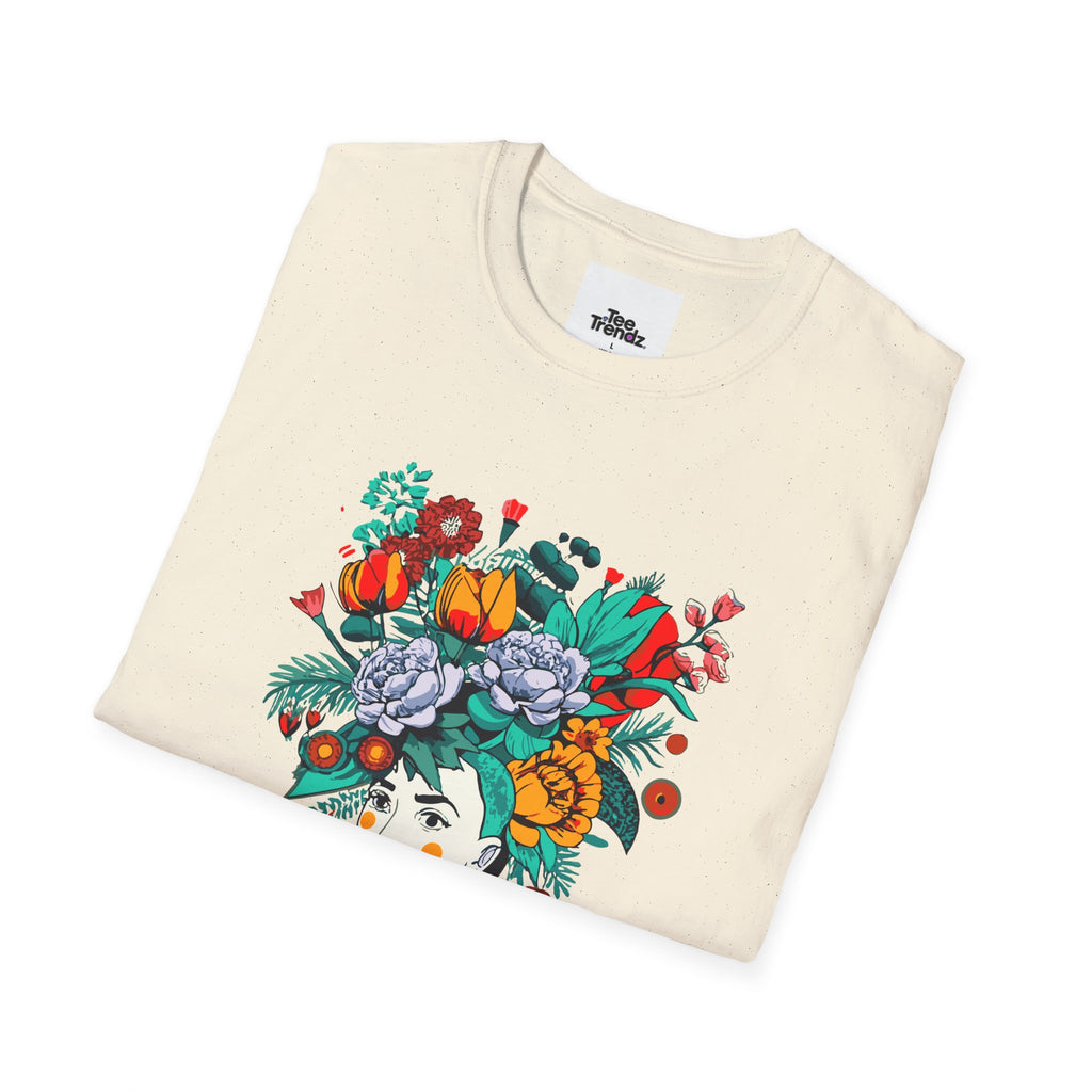 Floral Frida-Inspired Portrait T-Shirt