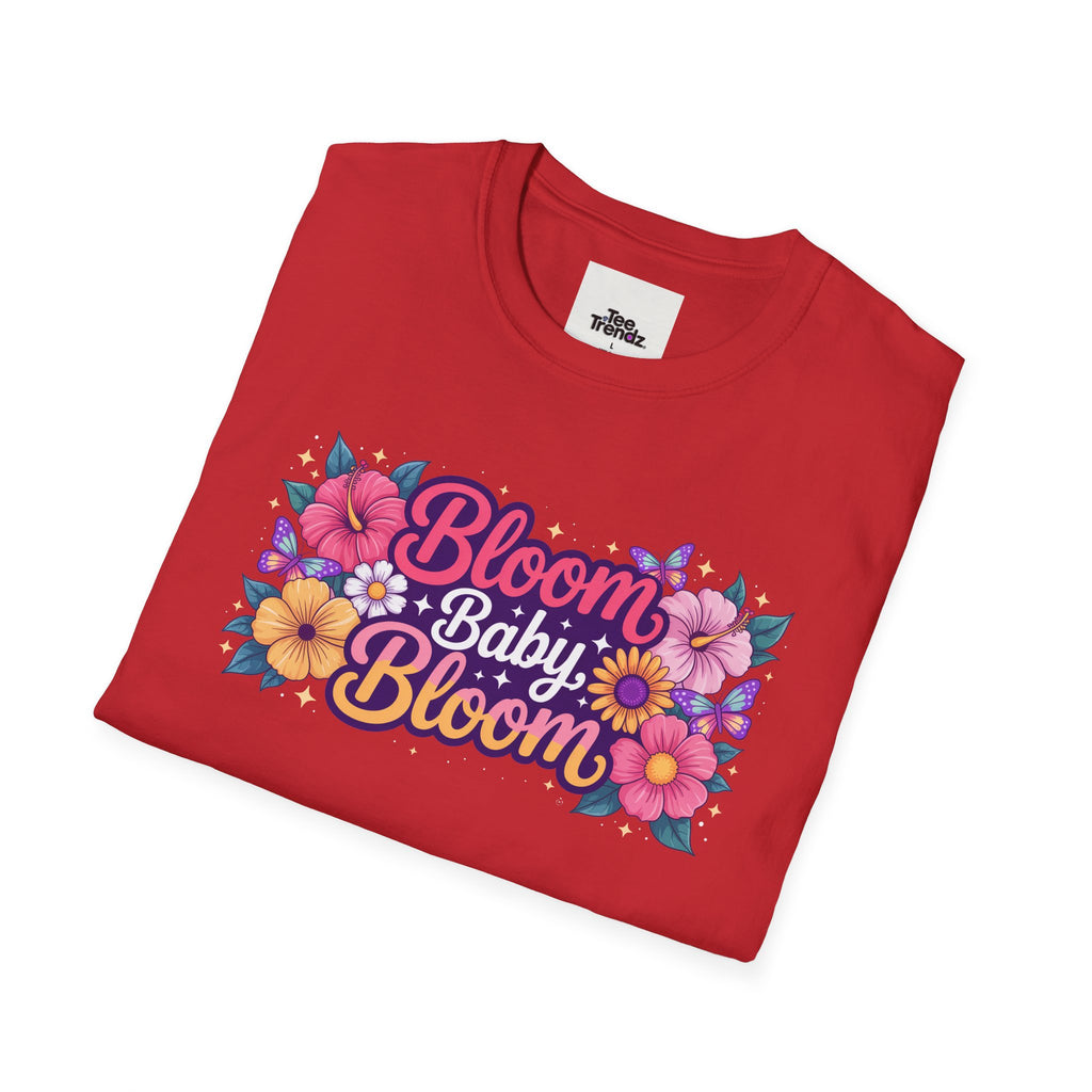 Bloom Baby Bloom Floral T-Shirt — Cute Spring Garden Tee for New Moms & Moms-to-Be