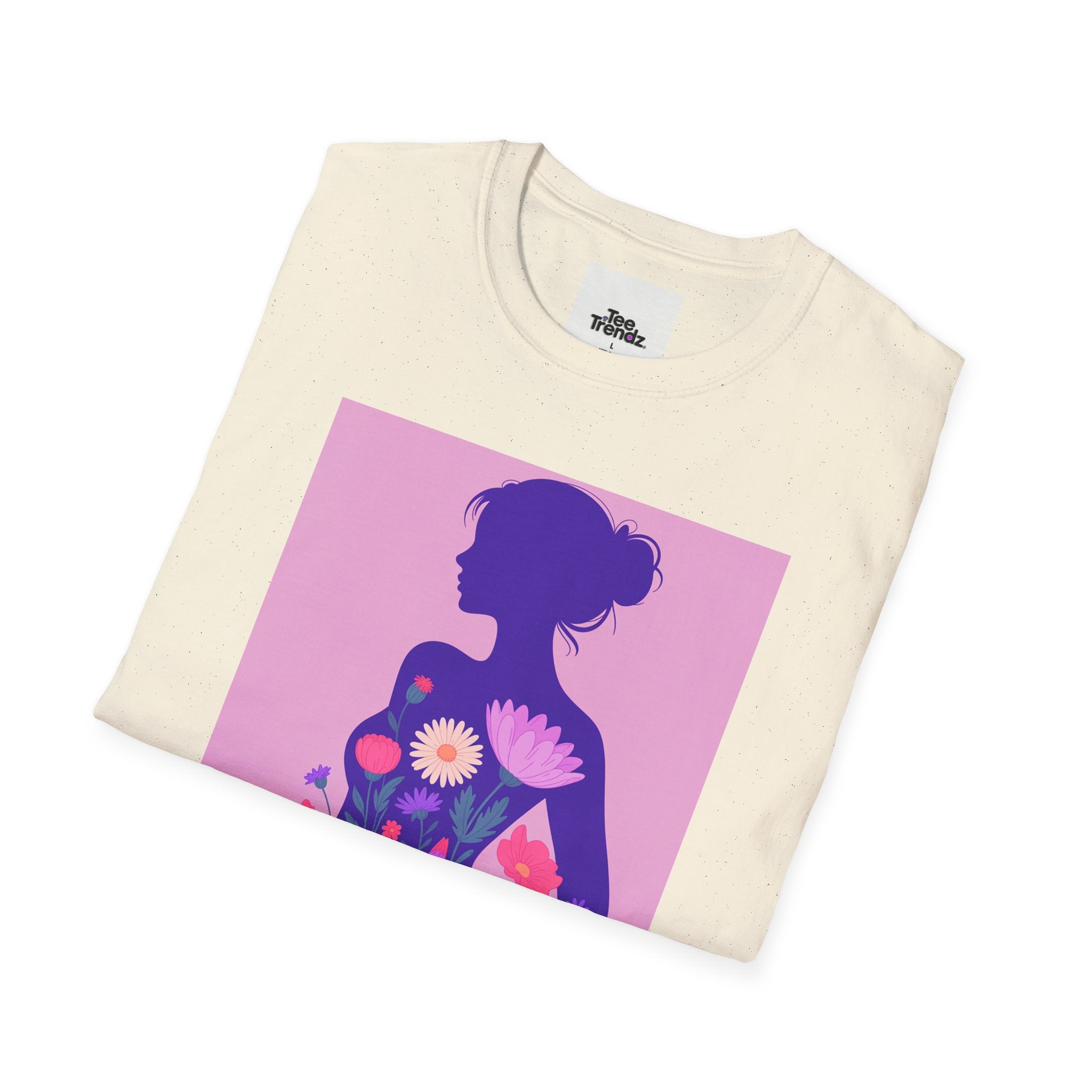 Floral Silhouette T-Shirt — Woman in Bloom Graphic Tee