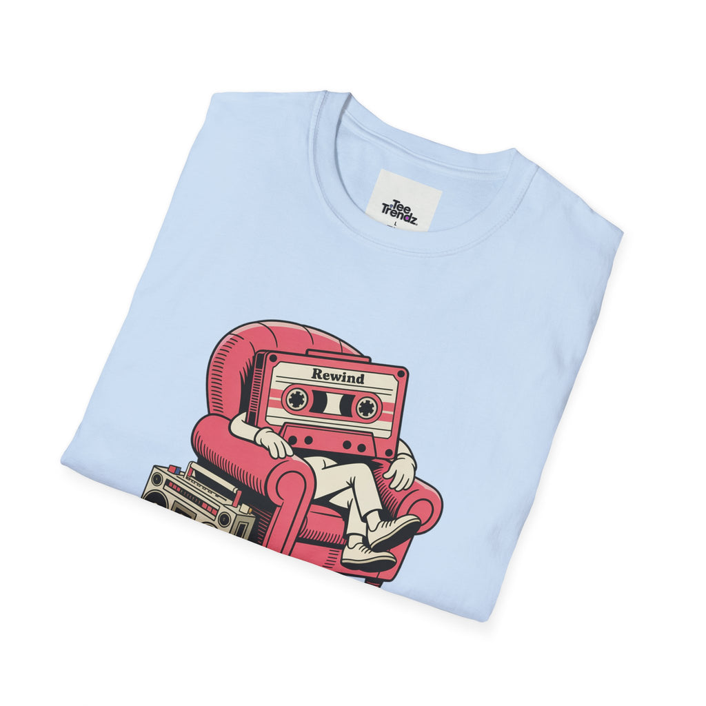 T-Shirt — "Rewind: Good Vibes Only" Retro Cassette Graphic Tee