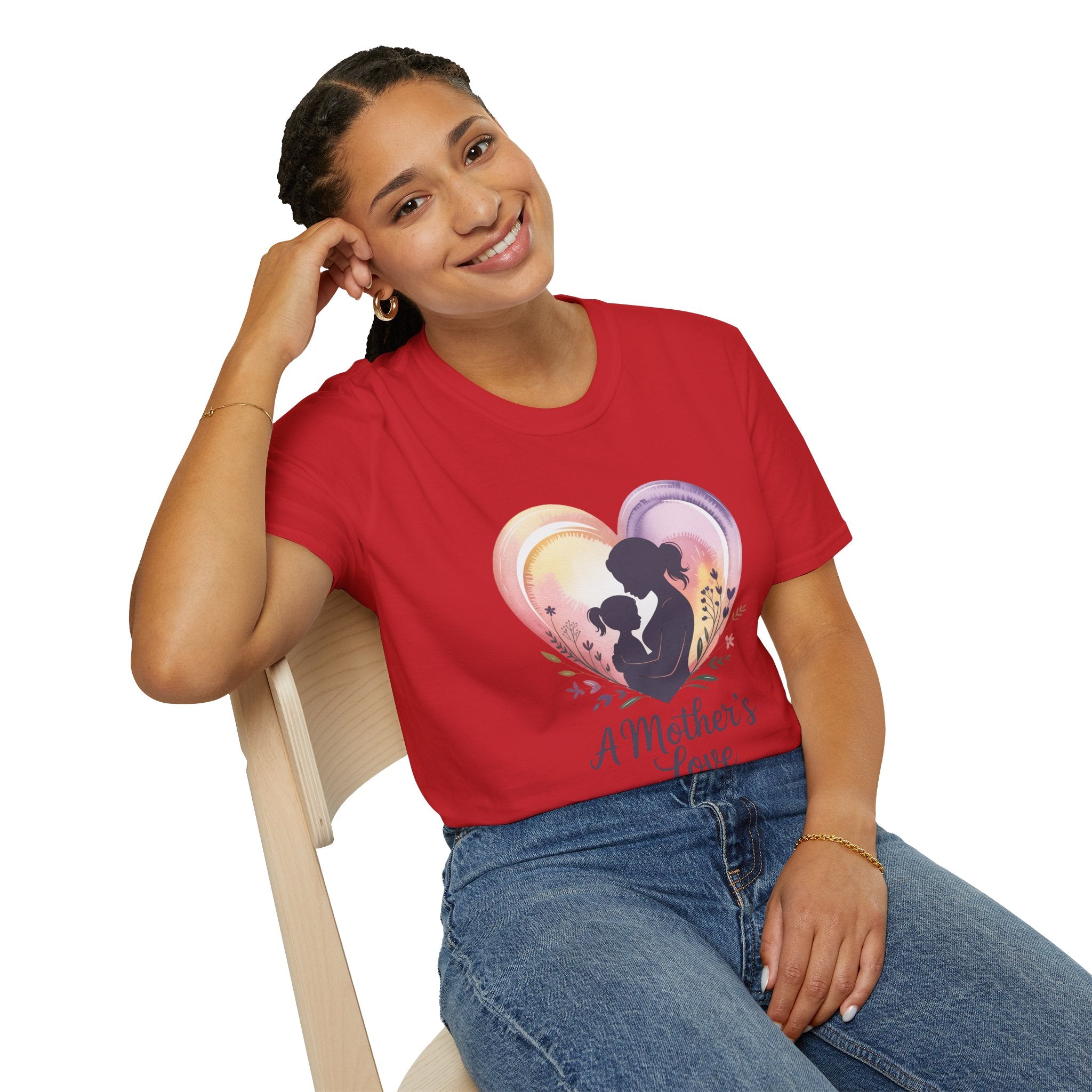 Mother's Love T-Shirt — Silhouette Heart Mom & Child Graphic (Mother's Day Gift)