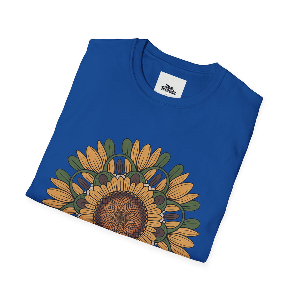 Sunflower Mandala T-Shirt — Retro Floral Graphic Tee