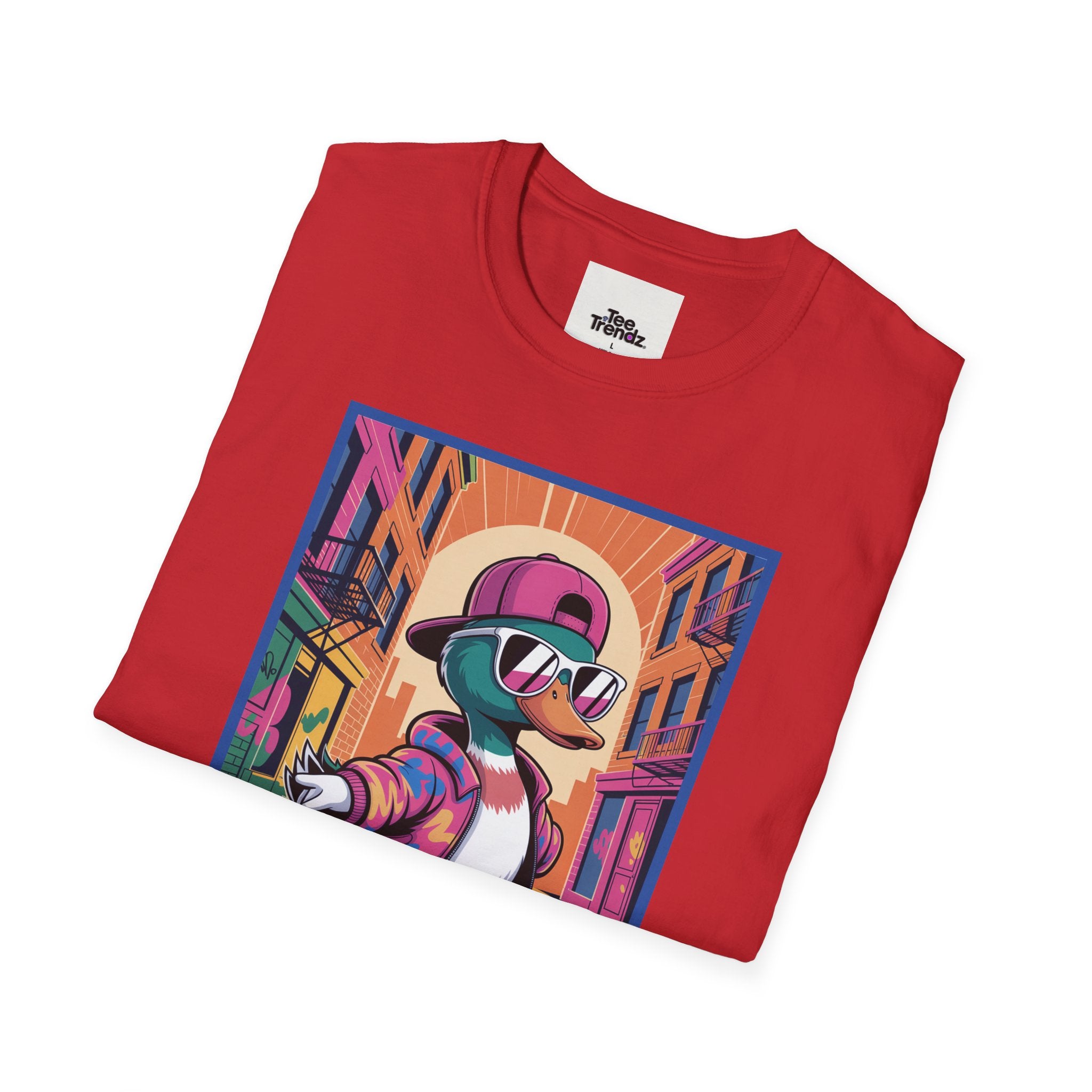Skateboard Duck Graphic T-Shirt — Retro Streetwear Skateboarder Design