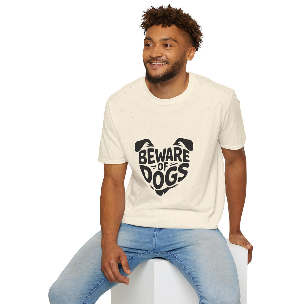 Beware of Dogs T-Shirt — Cute Dog Face Graphic Tee for Dog Lovers