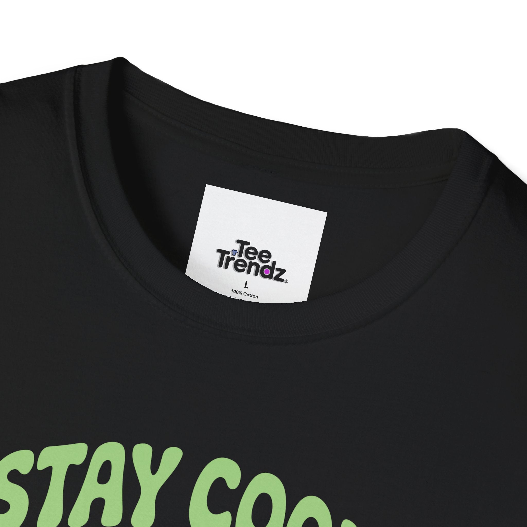 Stay Cool and Healing Graphic T-Shirt — Cute Green Bunny Peace Tee