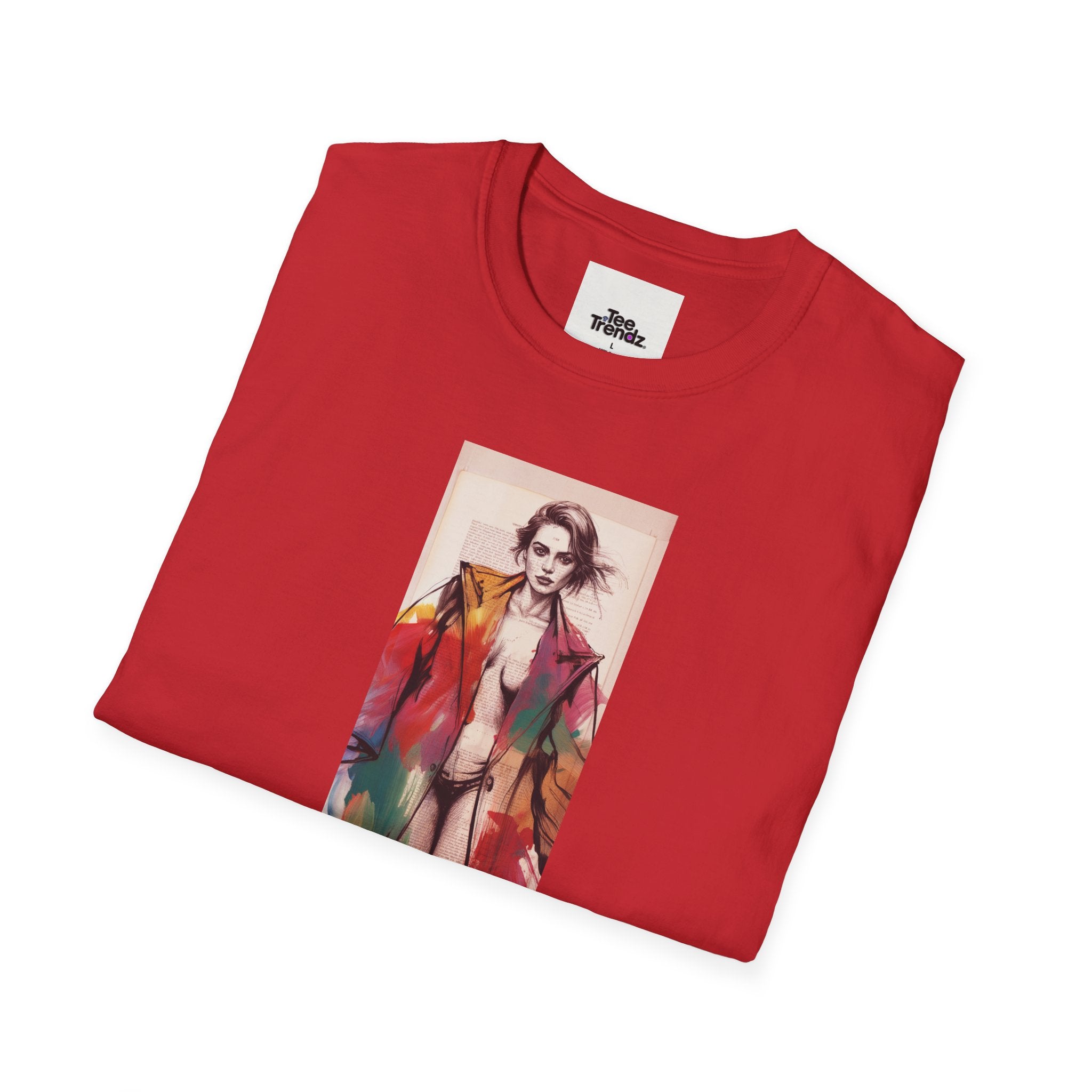 Fashion Illustration Tee — Colorful Watercolor Model Graphic T-Shirt