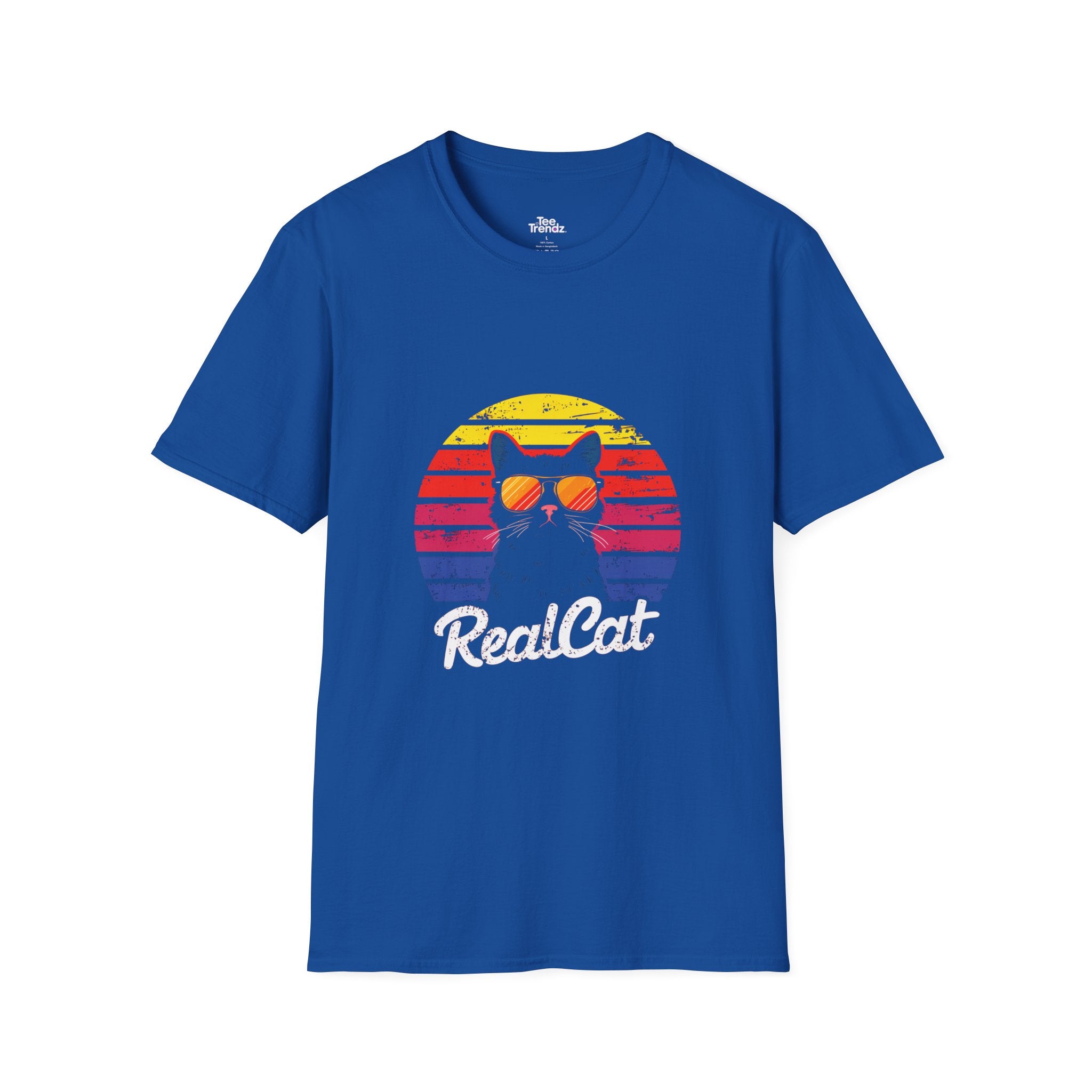 RealCat Retro Cat T-Shirt — Cool Cat Sunglasses Vintage Sunset Tee