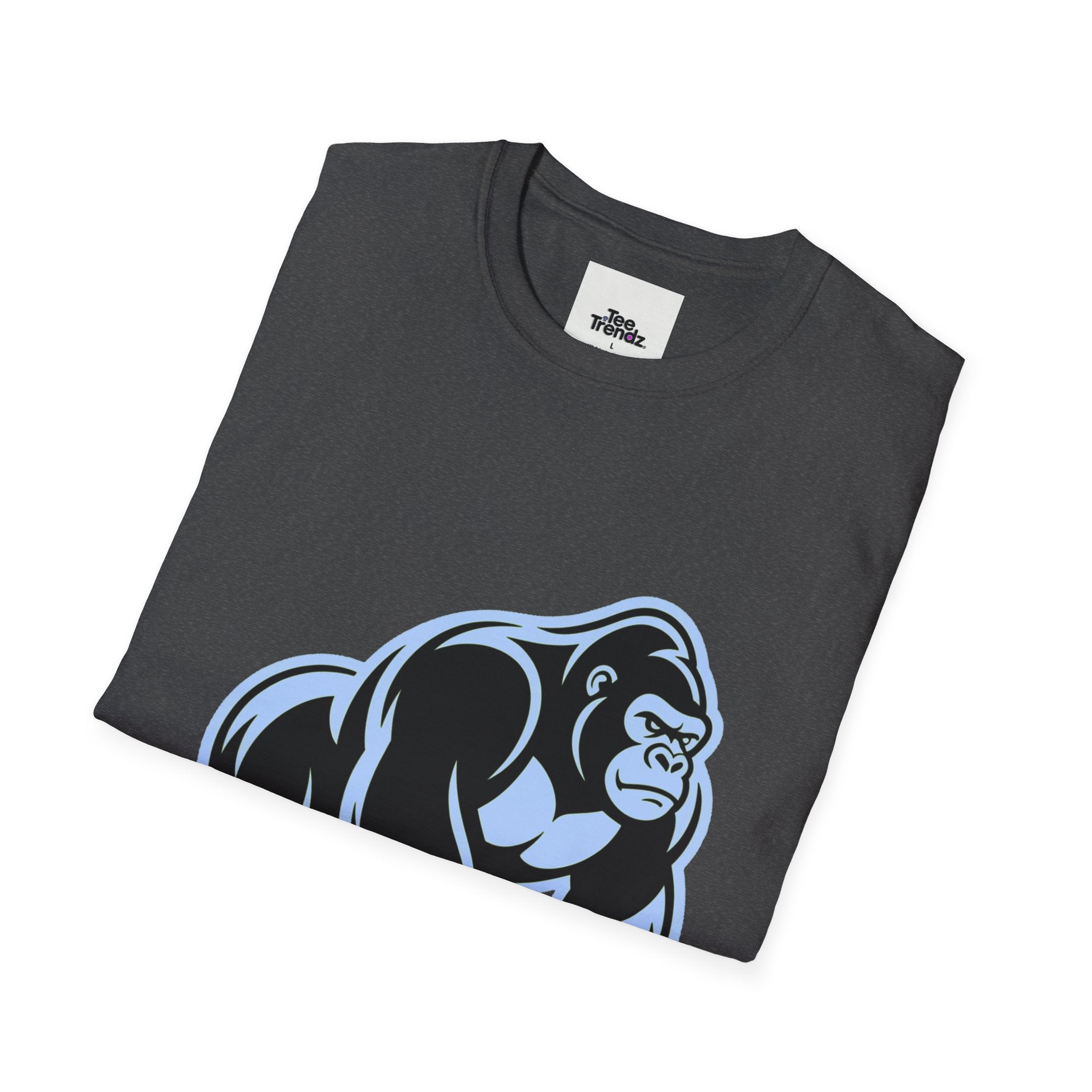 Gorilla Mascot T-Shirt — Bold Blue Ape Graphic Tee