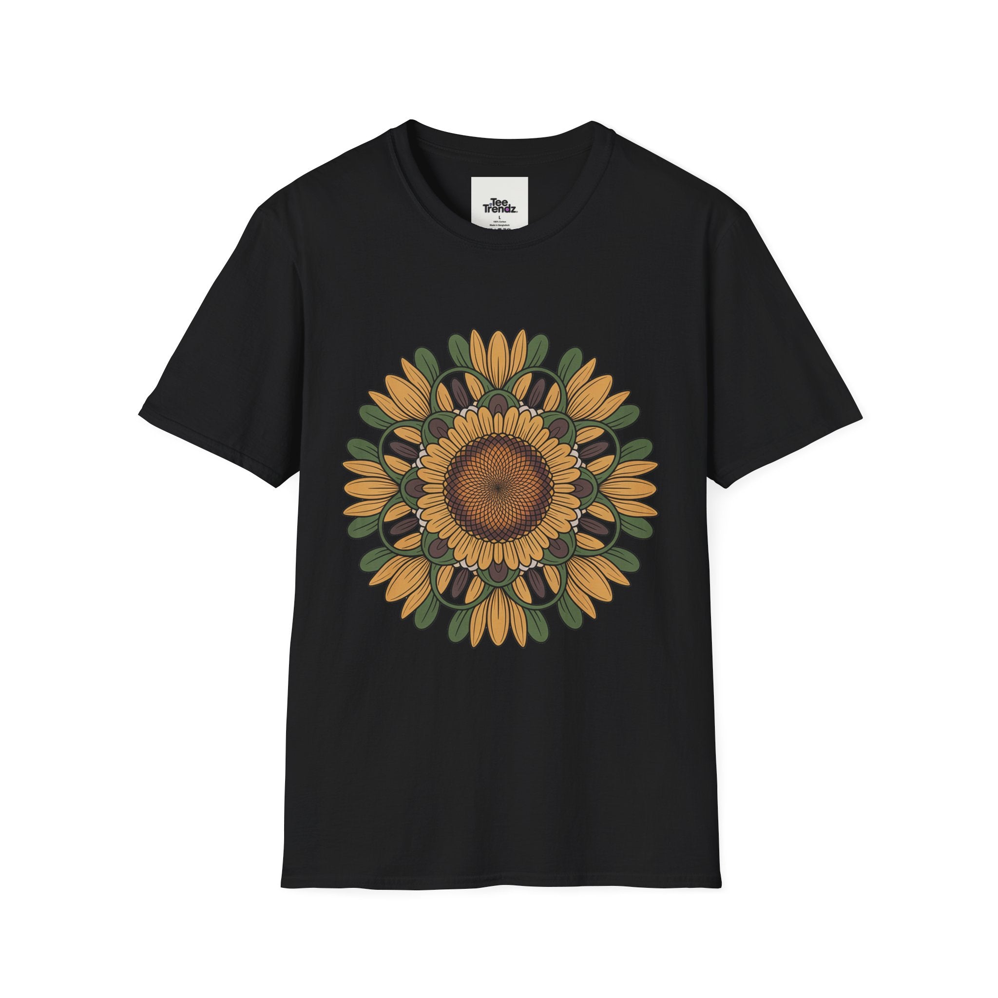 Sunflower Mandala T-Shirt — Retro Floral Graphic Tee