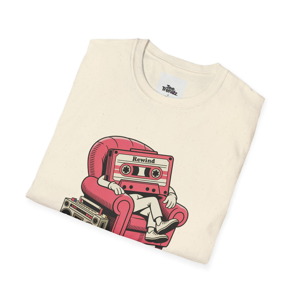 T-Shirt — "Rewind: Good Vibes Only" Retro Cassette Graphic Tee