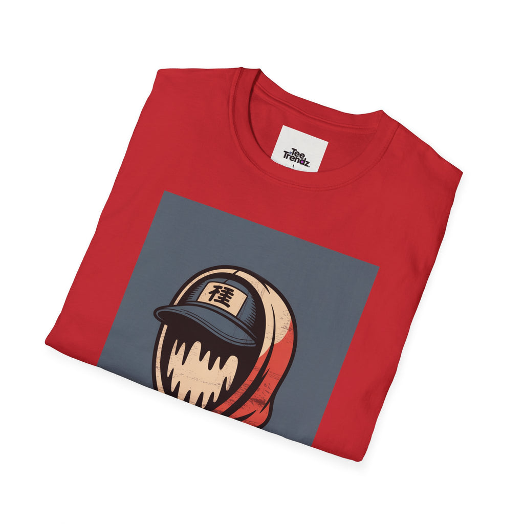 Hooded Mask Graphic T-Shirt — Streetwear Skater Hoodie Illustration