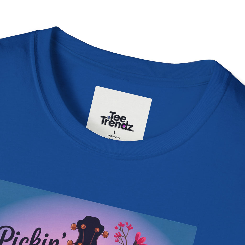Banjo Floral Tee — "Pickin' Petals, Pickin' Strings" Nashville Summer Vibes