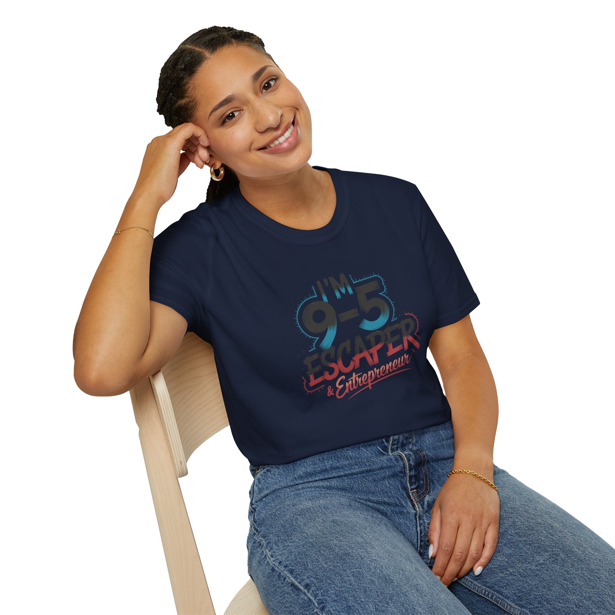T-Shirt — "I'm a 9-5 Escaper & Entrepreneur" Retro Graphic Tee