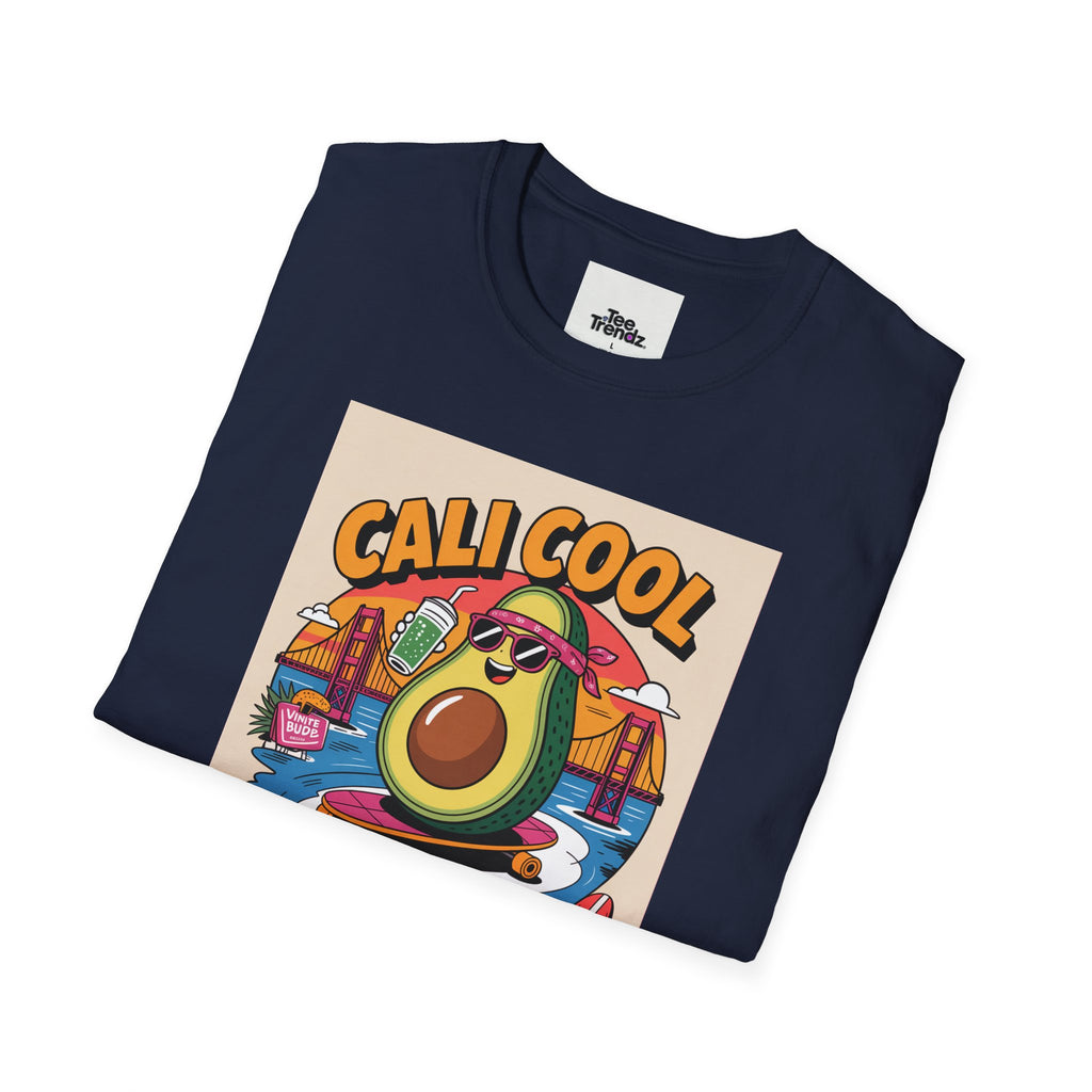 Cali Cool Avocado Tee — Retro Surfing California Graphic T-Shirt