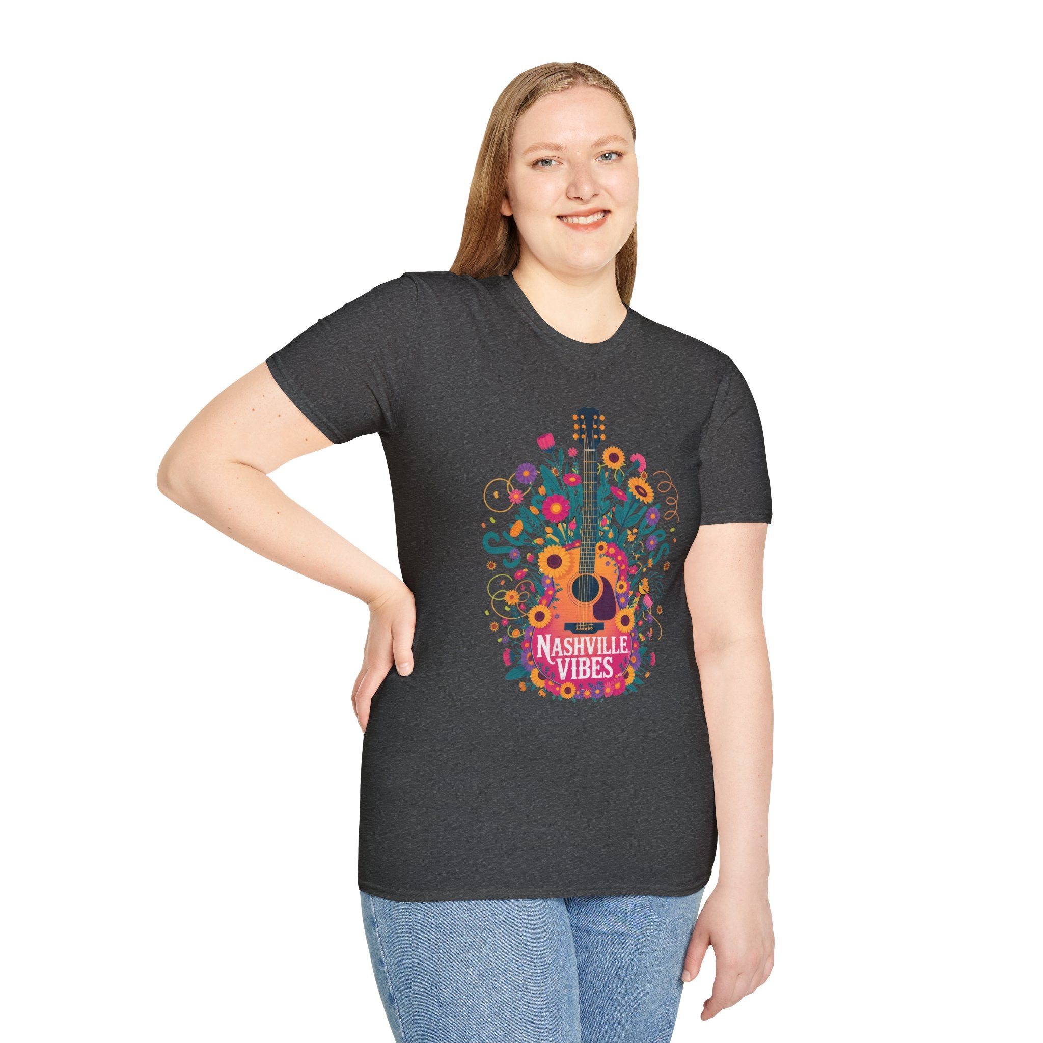 Nashville Vibes Guitar T-Shirt – Floral Music Festival Tee